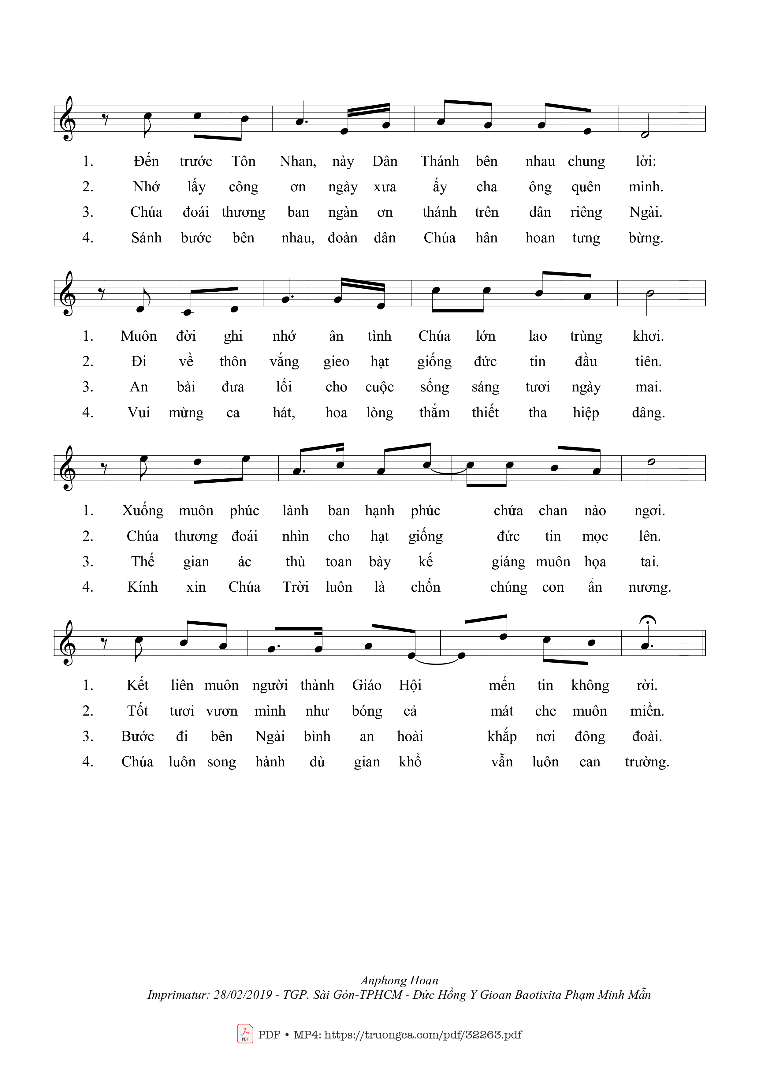 Page 2 of Sheet music PDF Khúc Ca Tạ Ơn - Anphong Hoan