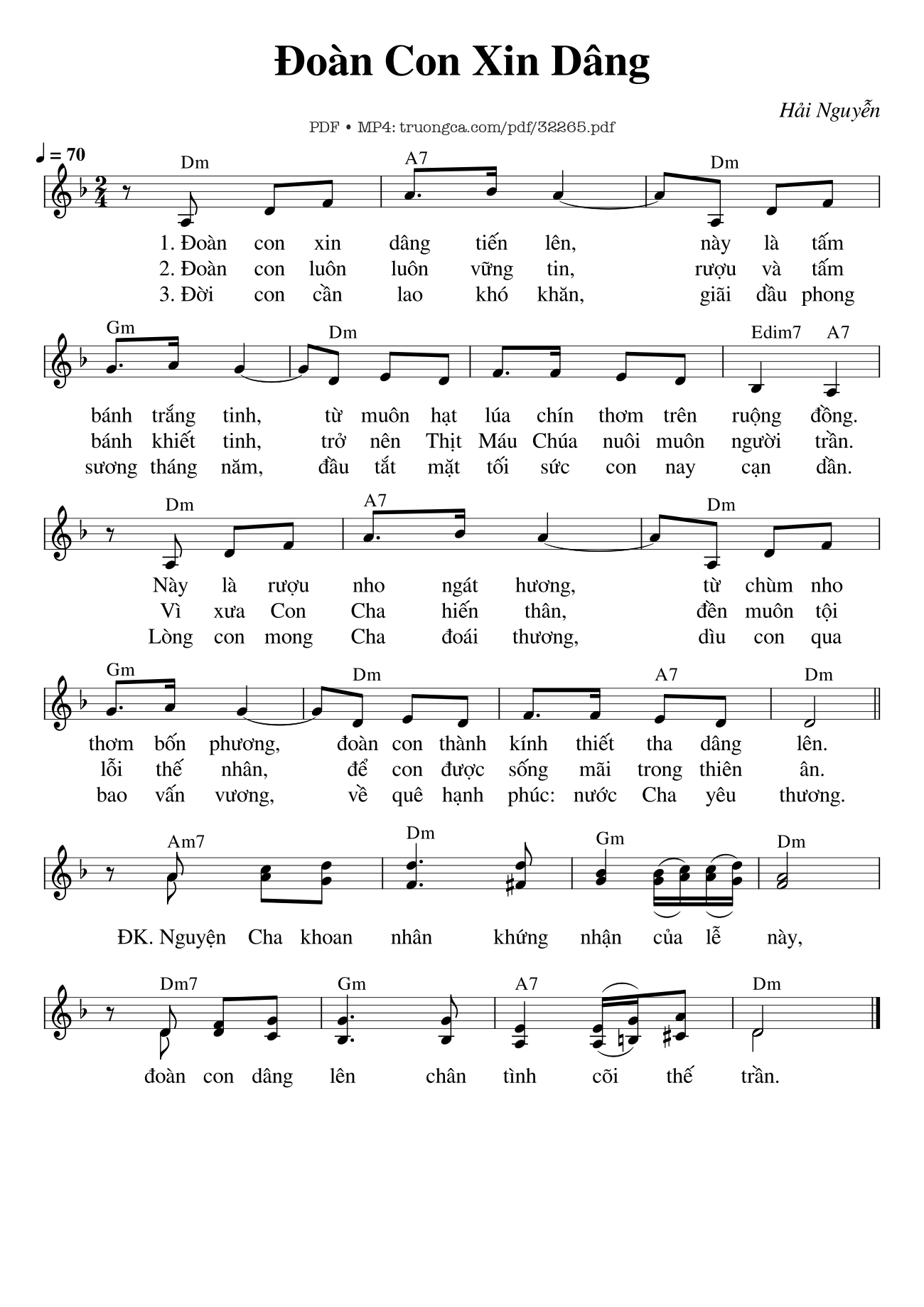 Sheet PDF of Đoàn Con Xin Dâng