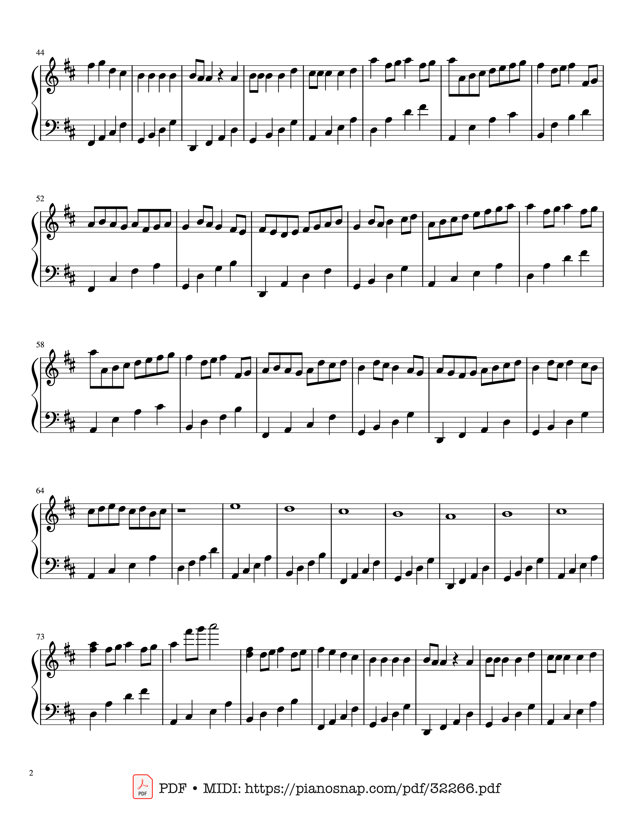 Page 2 of Sheet music PDF Piano Beautiful in White + Canon in D + Memories + Ode to Joy Piano - Jun Sern