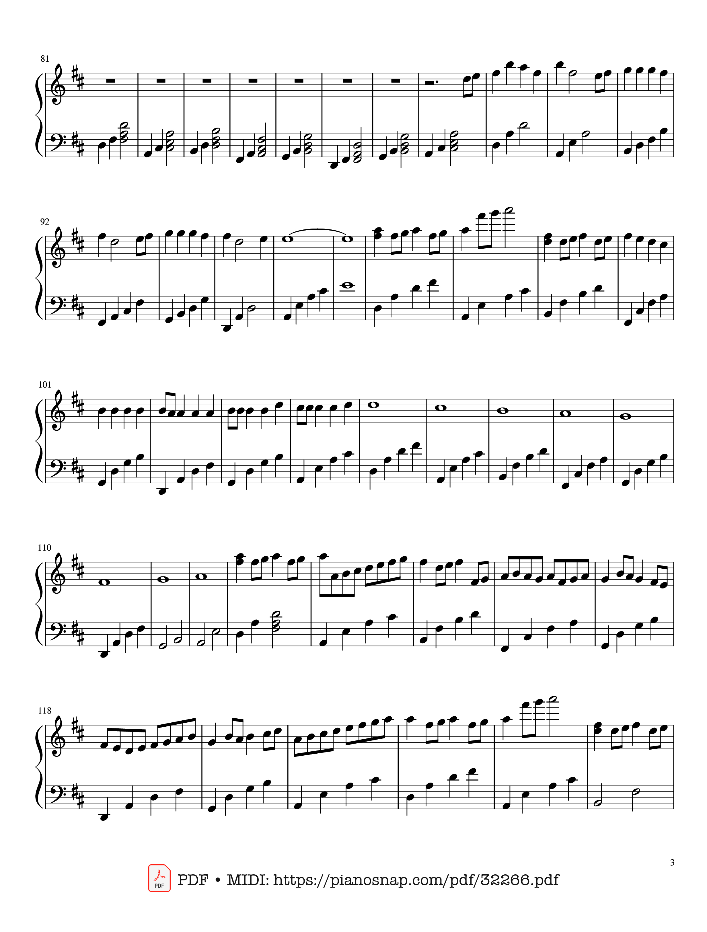 Page 3 of Sheet music PDF Piano Beautiful in White + Canon in D + Memories + Ode to Joy Piano - Jun Sern