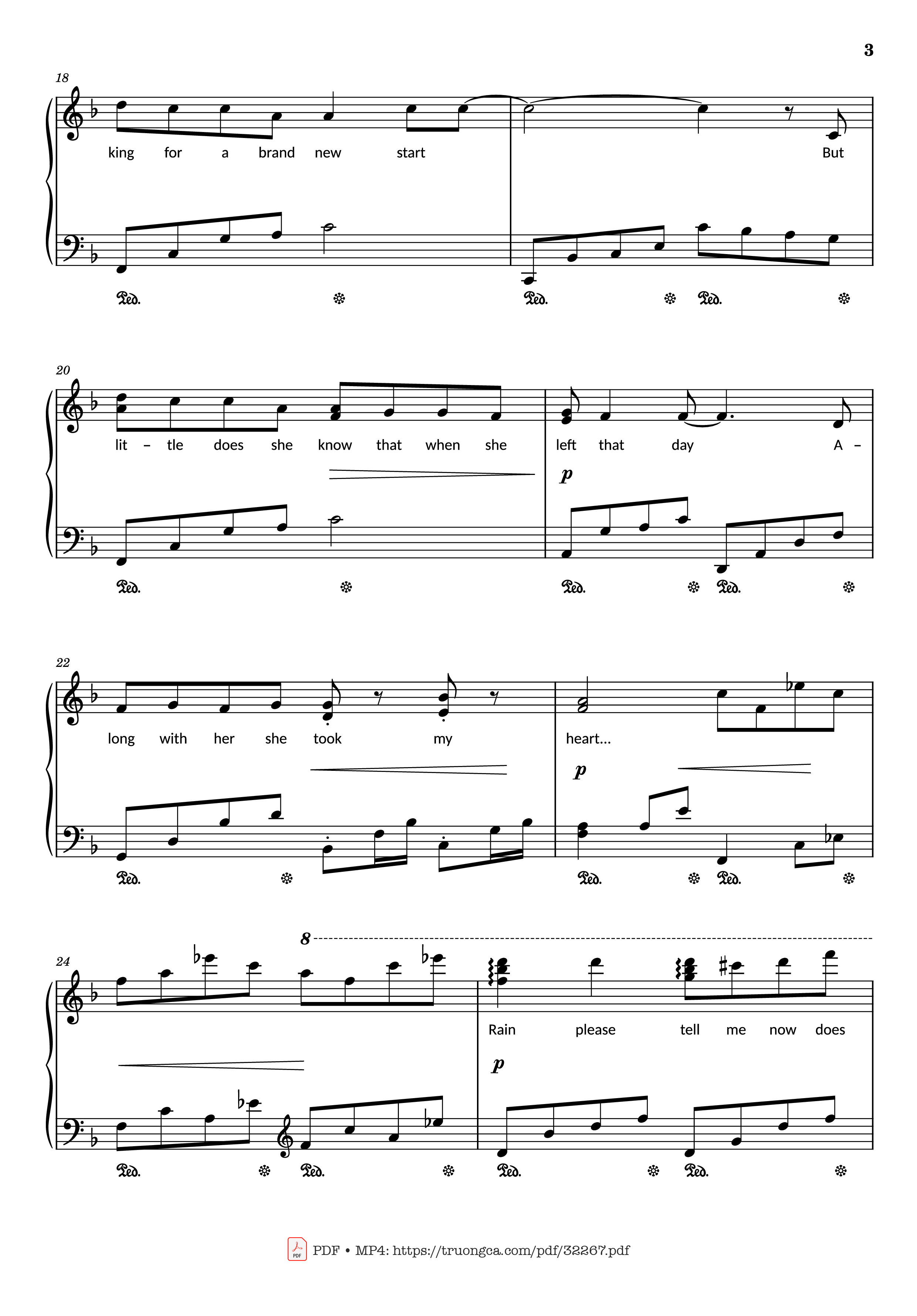 Page 3 of Sheet music PDF Rhythm of the rain Piano - John Claude Gummoe