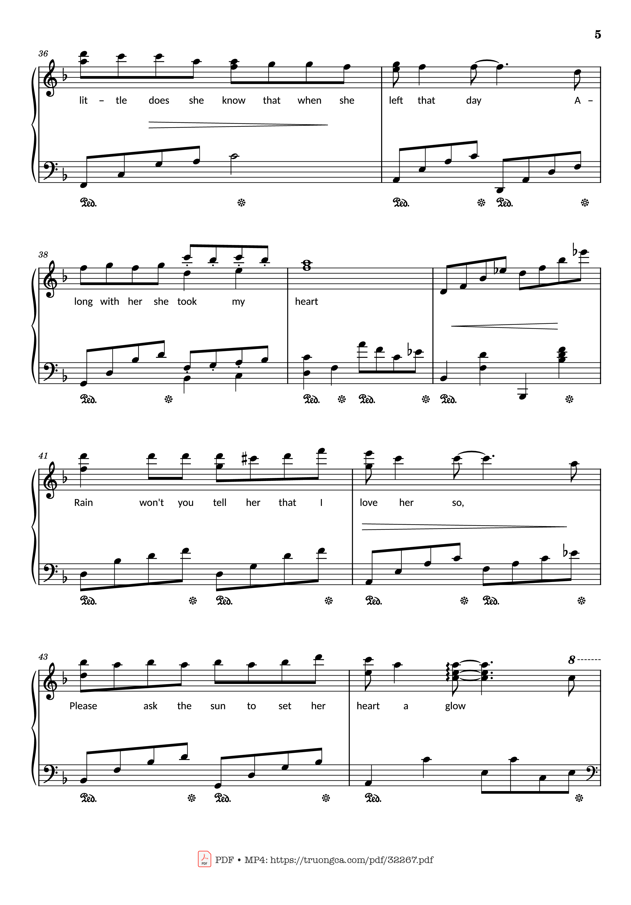 Page 5 of Sheet music PDF Rhythm of the rain Piano - John Claude Gummoe