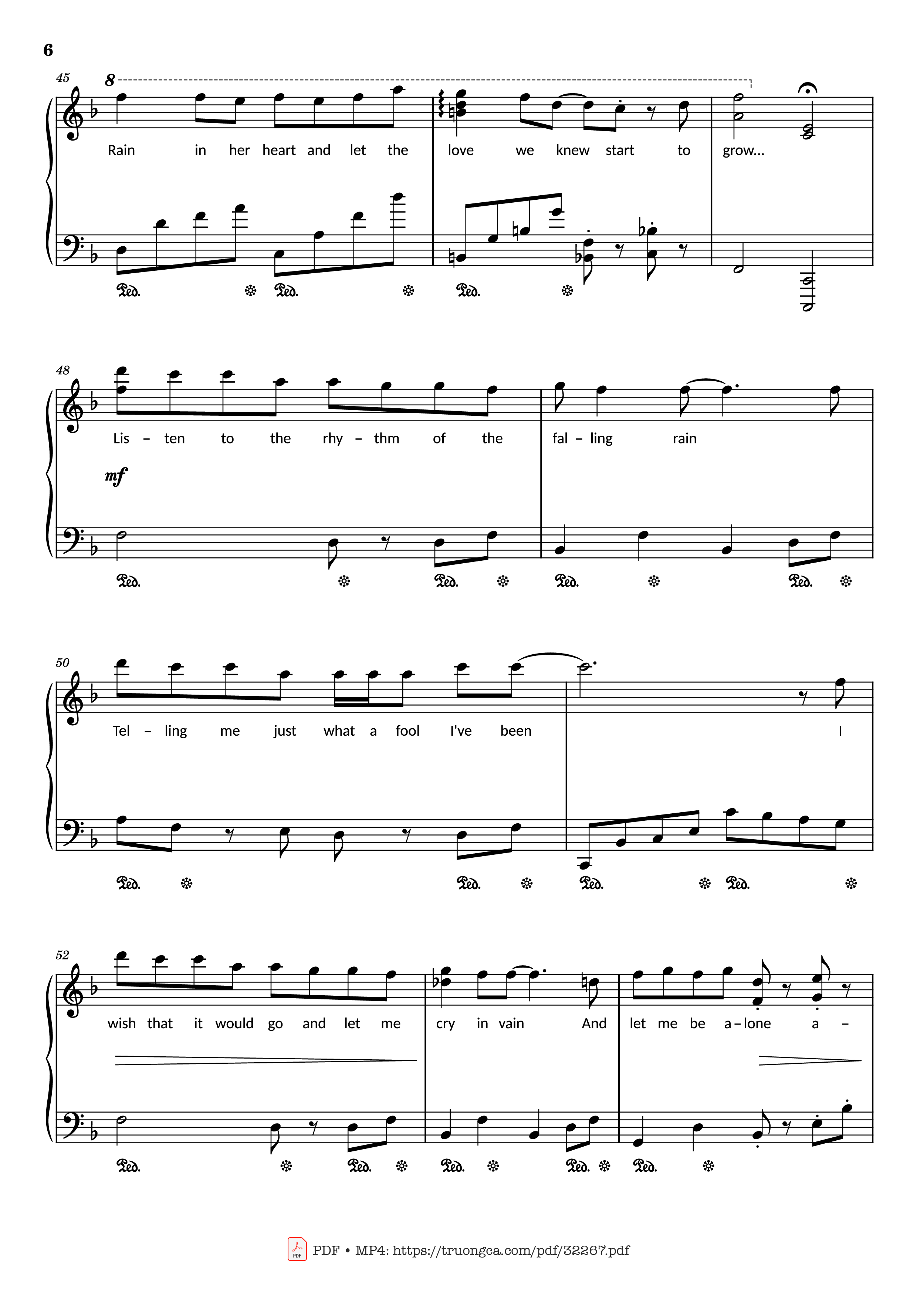 Page 6 of Sheet music PDF Rhythm of the rain Piano - John Claude Gummoe