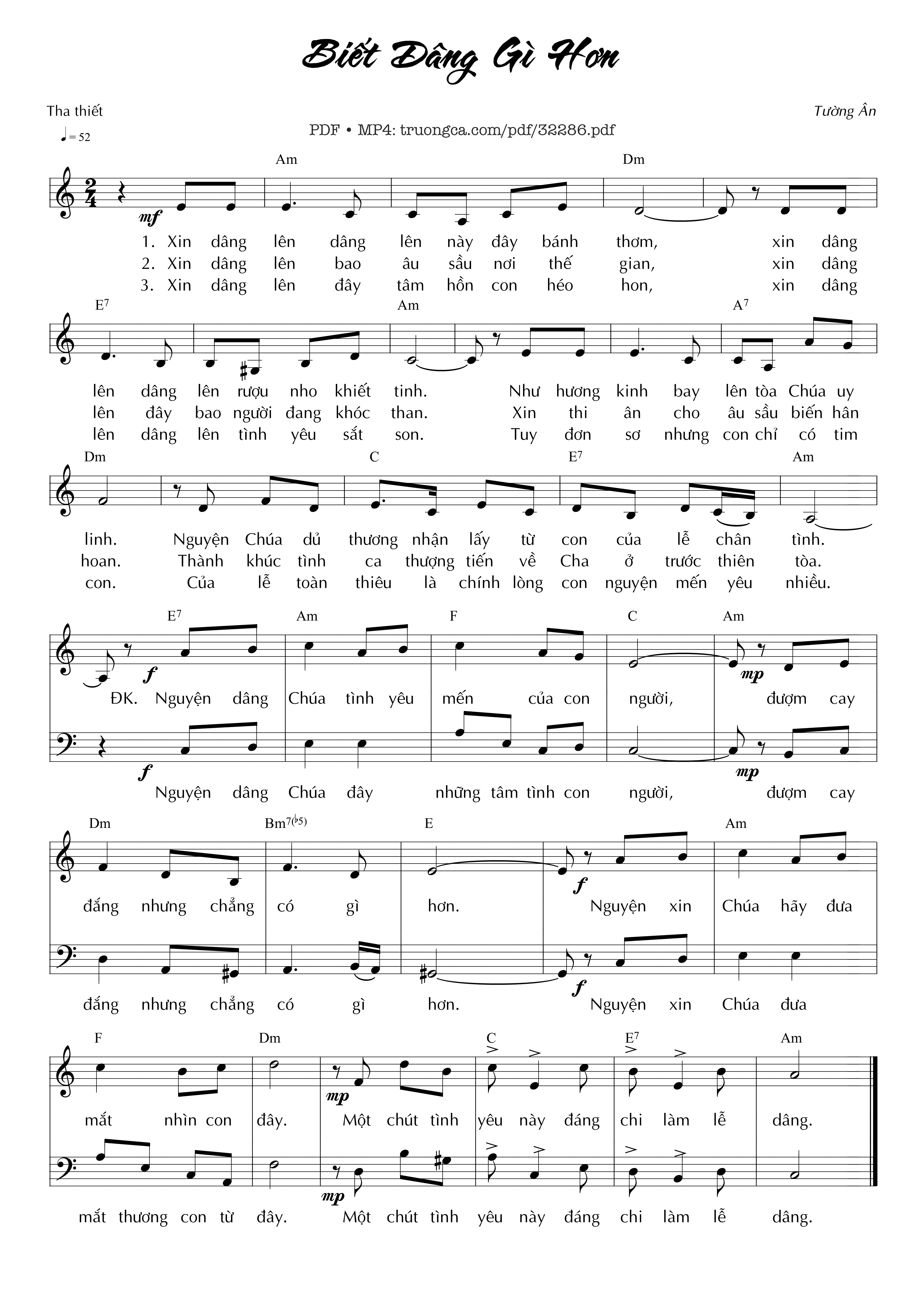 Sheet PDF of Biết Dâng Gì Hơn