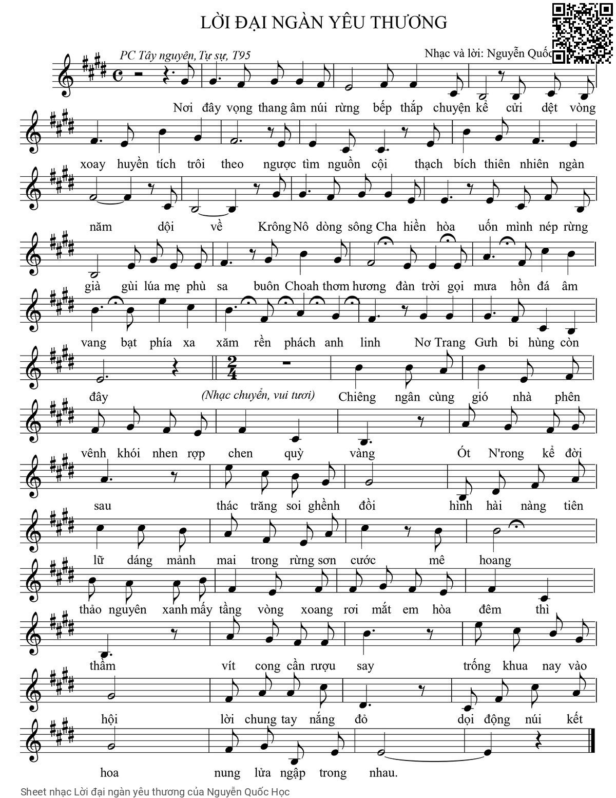 Sheet PDF of Lời đại ngàn yêu thương