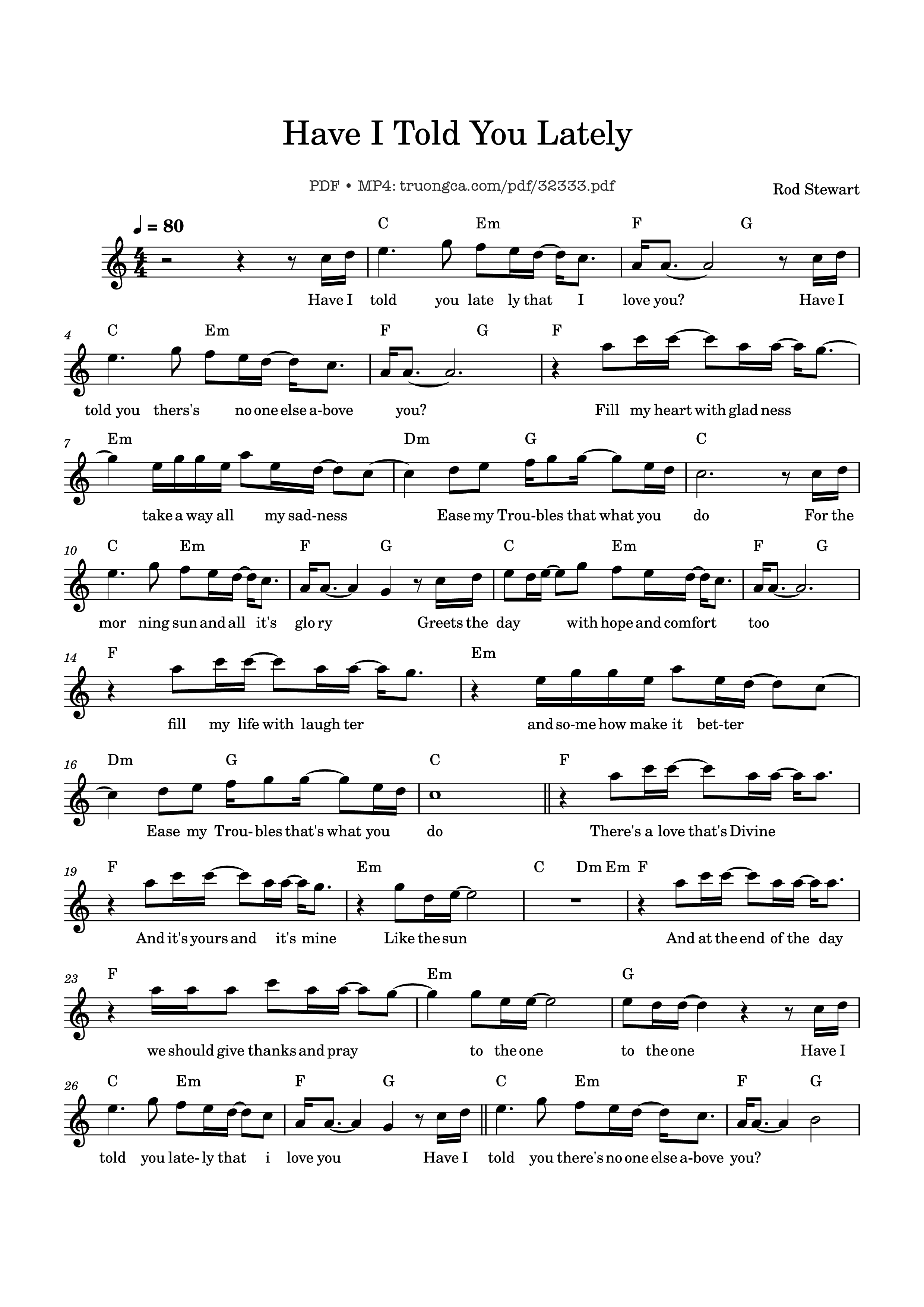 Sheet PDF of Have I Told You Lately