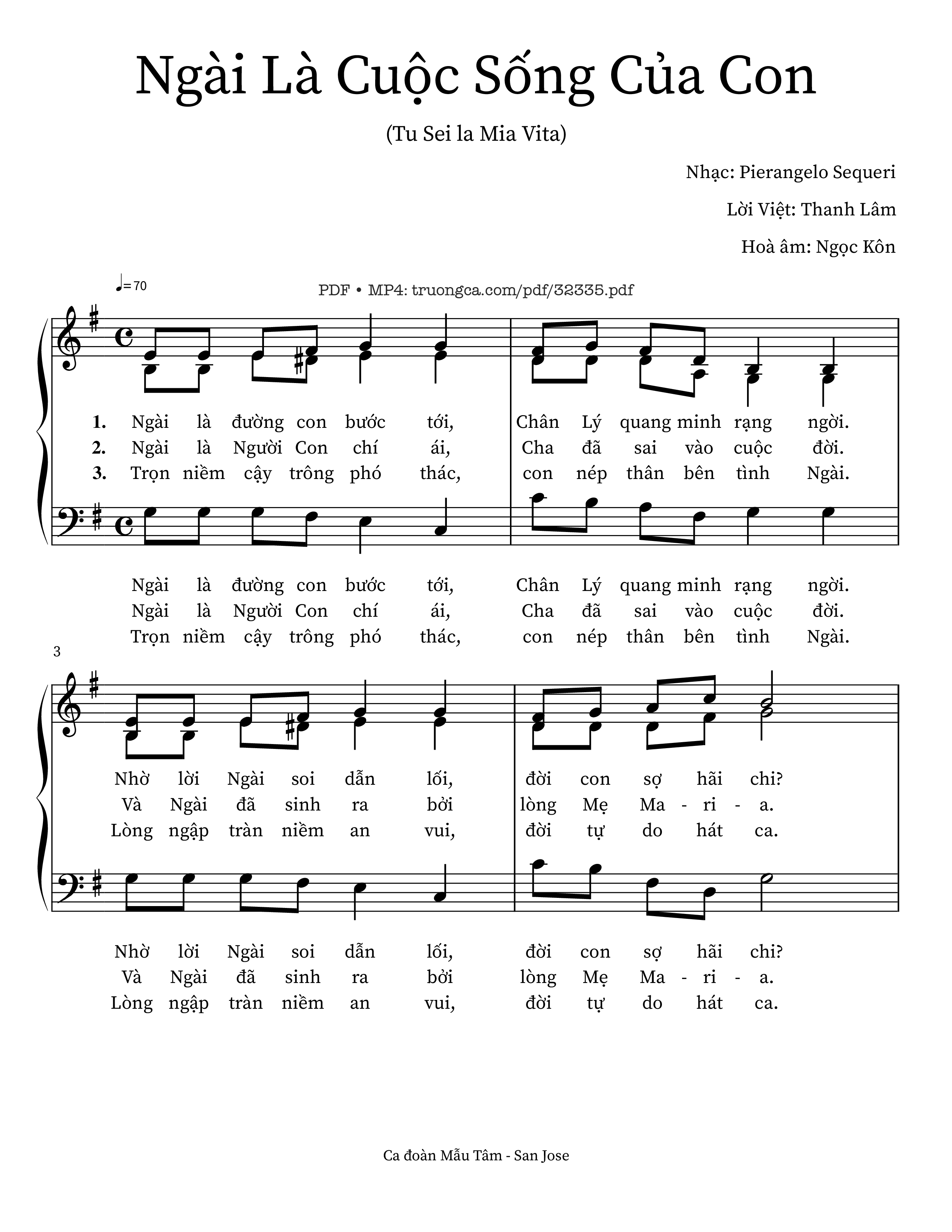 Sheet PDF of Ngài là cuộc sống của con