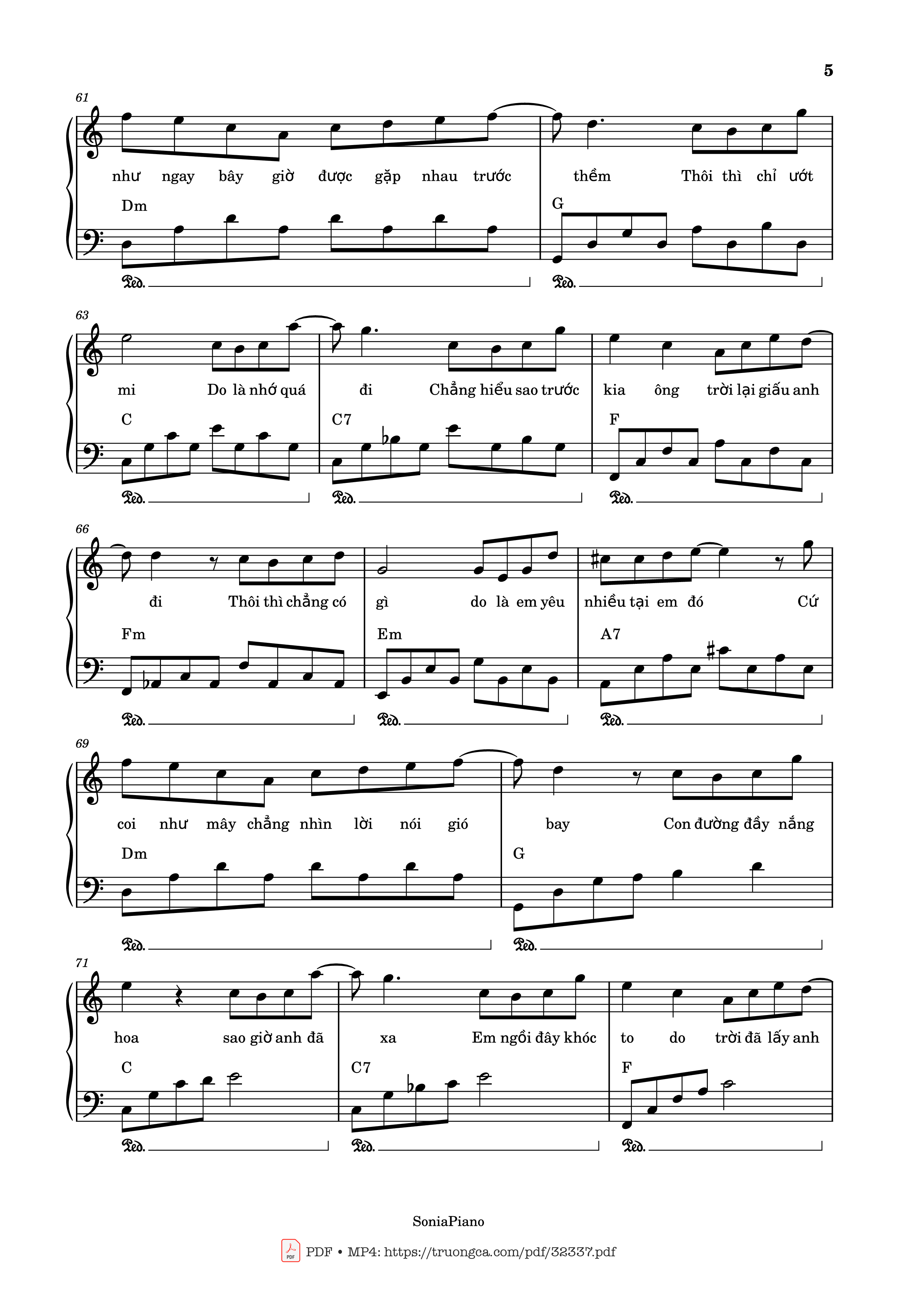 Page 5 of Sheet music PDF Trời Giấu Trời Mang Đi Piano - Viruss