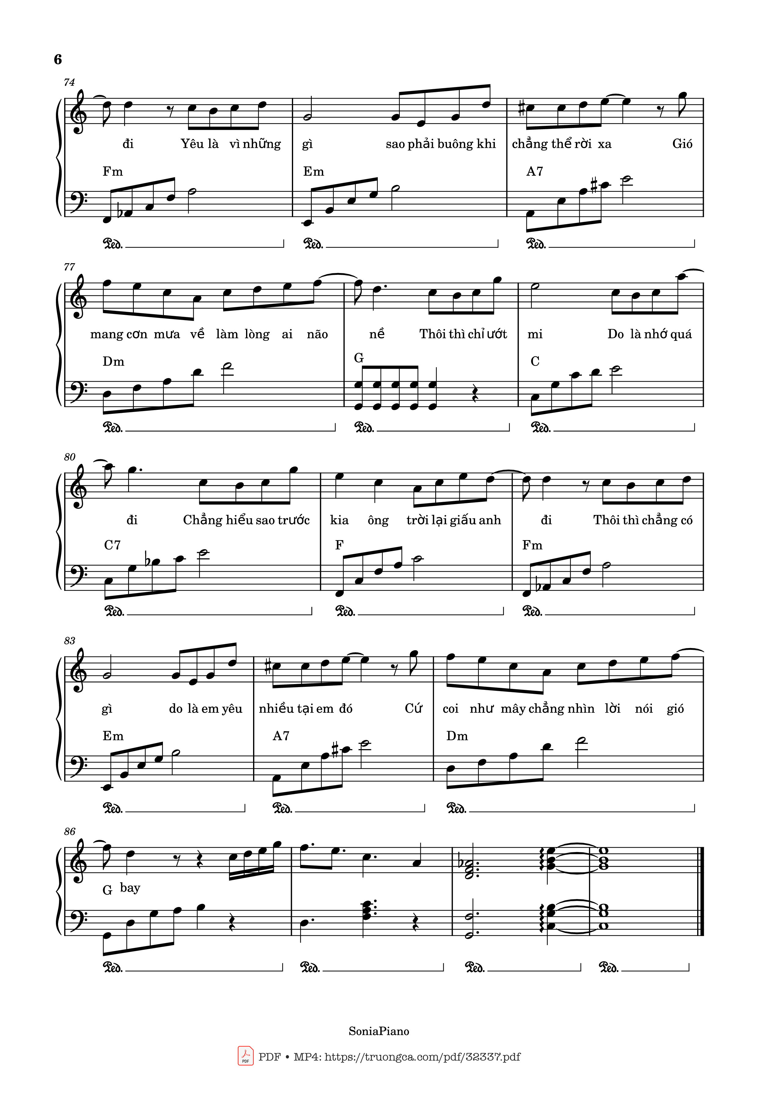Page 6 of Sheet music PDF Trời Giấu Trời Mang Đi Piano - Viruss