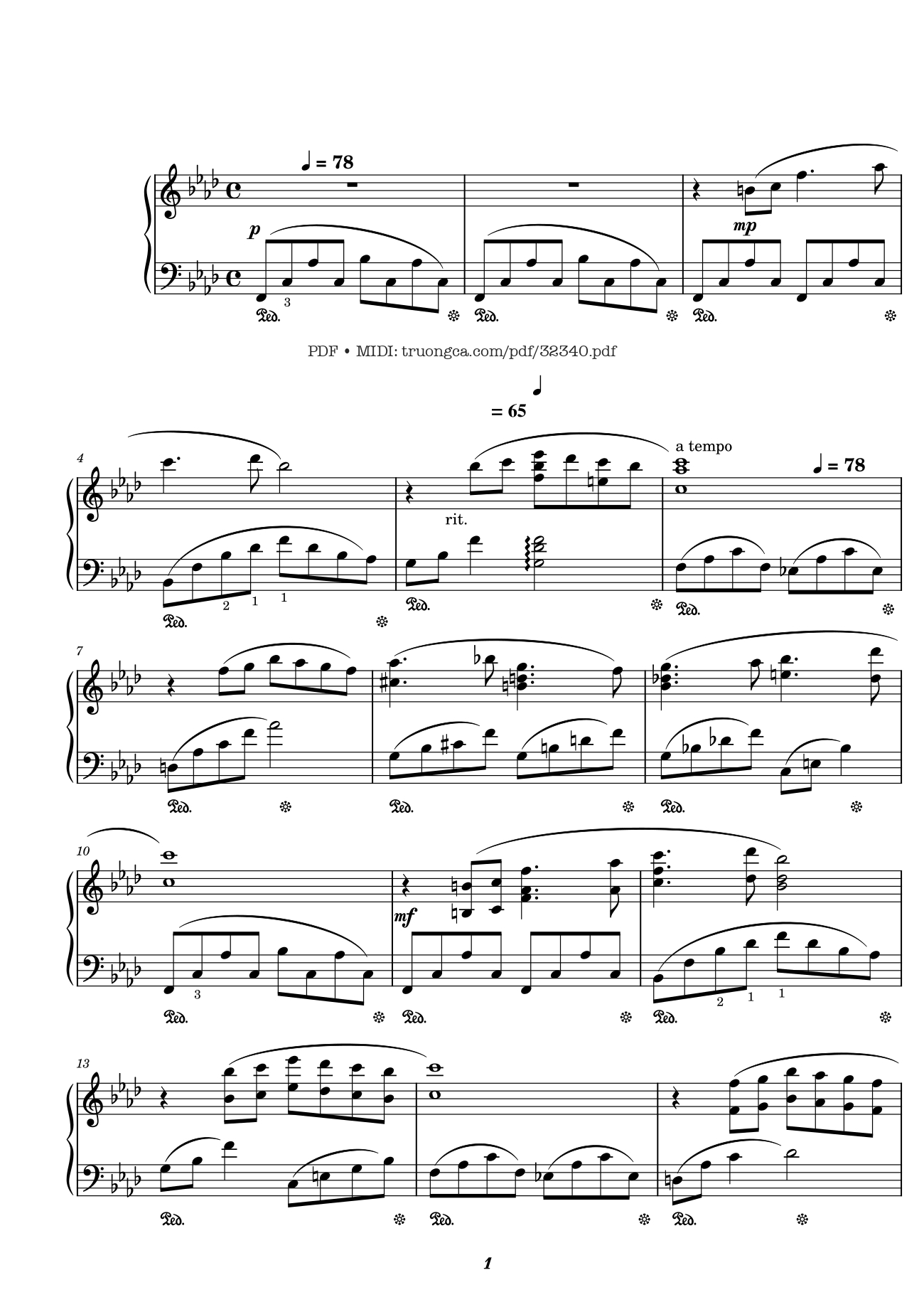 Sheet PDF of Lost Of Love, Sunflower theme Piano