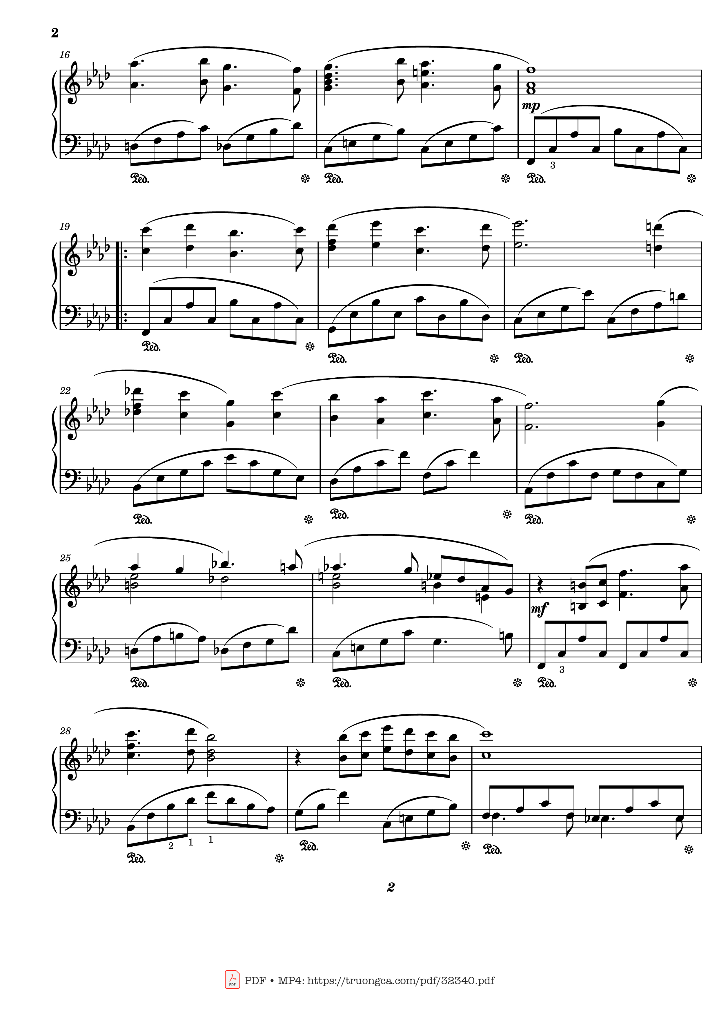 Page 2 of Sheet music PDF Piano Lost Of Love, Sunflower theme Piano - Henry Mancini