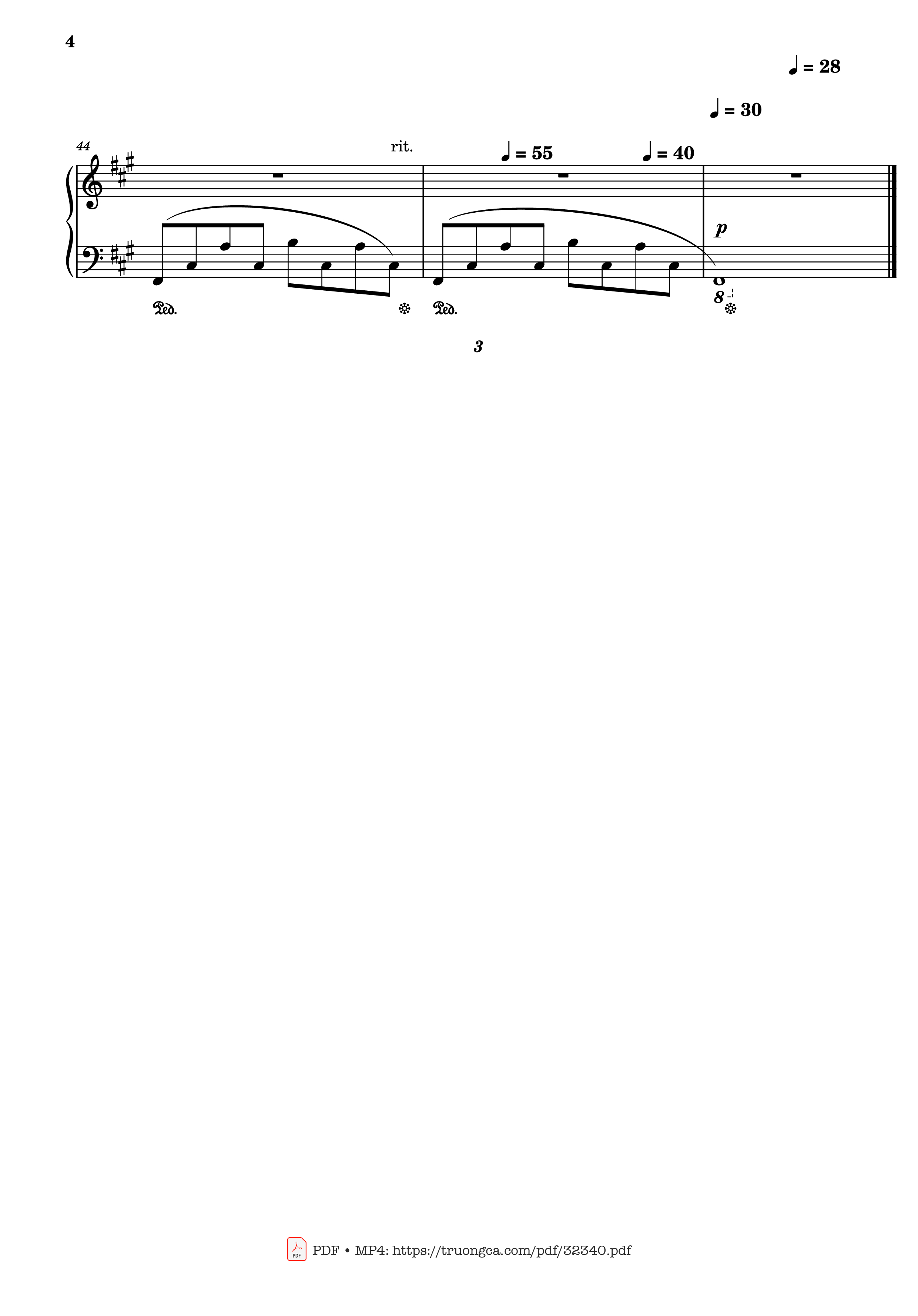 Page 4 of Sheet music PDF Piano Lost Of Love, Sunflower theme Piano - Henry Mancini