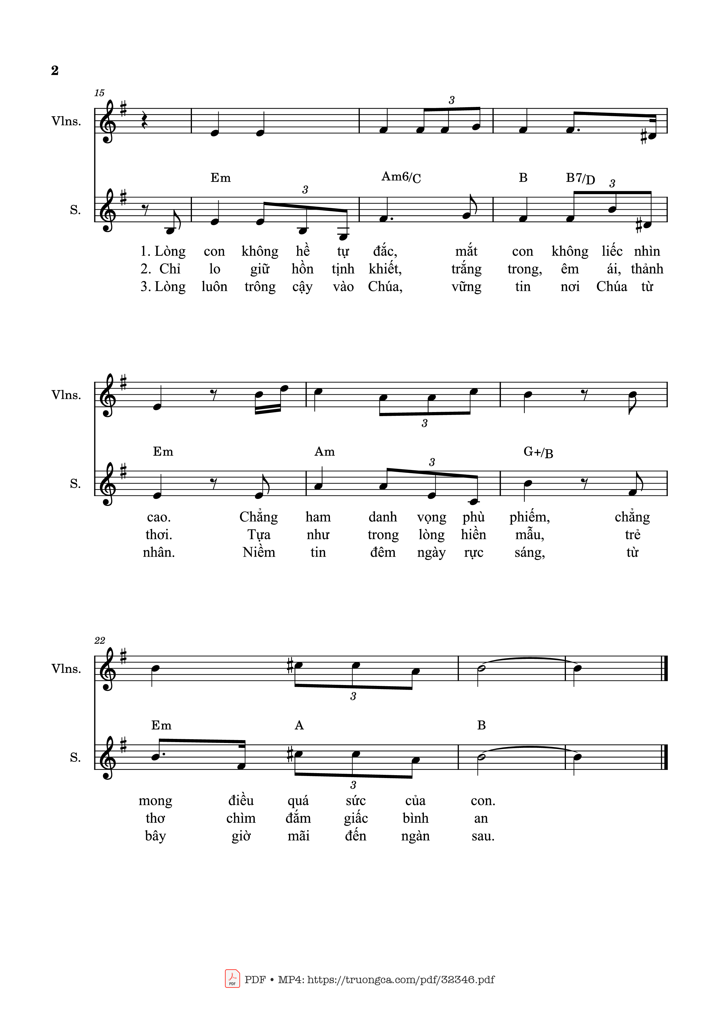 Page 2 of Sheet music PDF Thánh Vịnh 130 (Đệm Violin, Organ, Intro) - Thanh Lâm