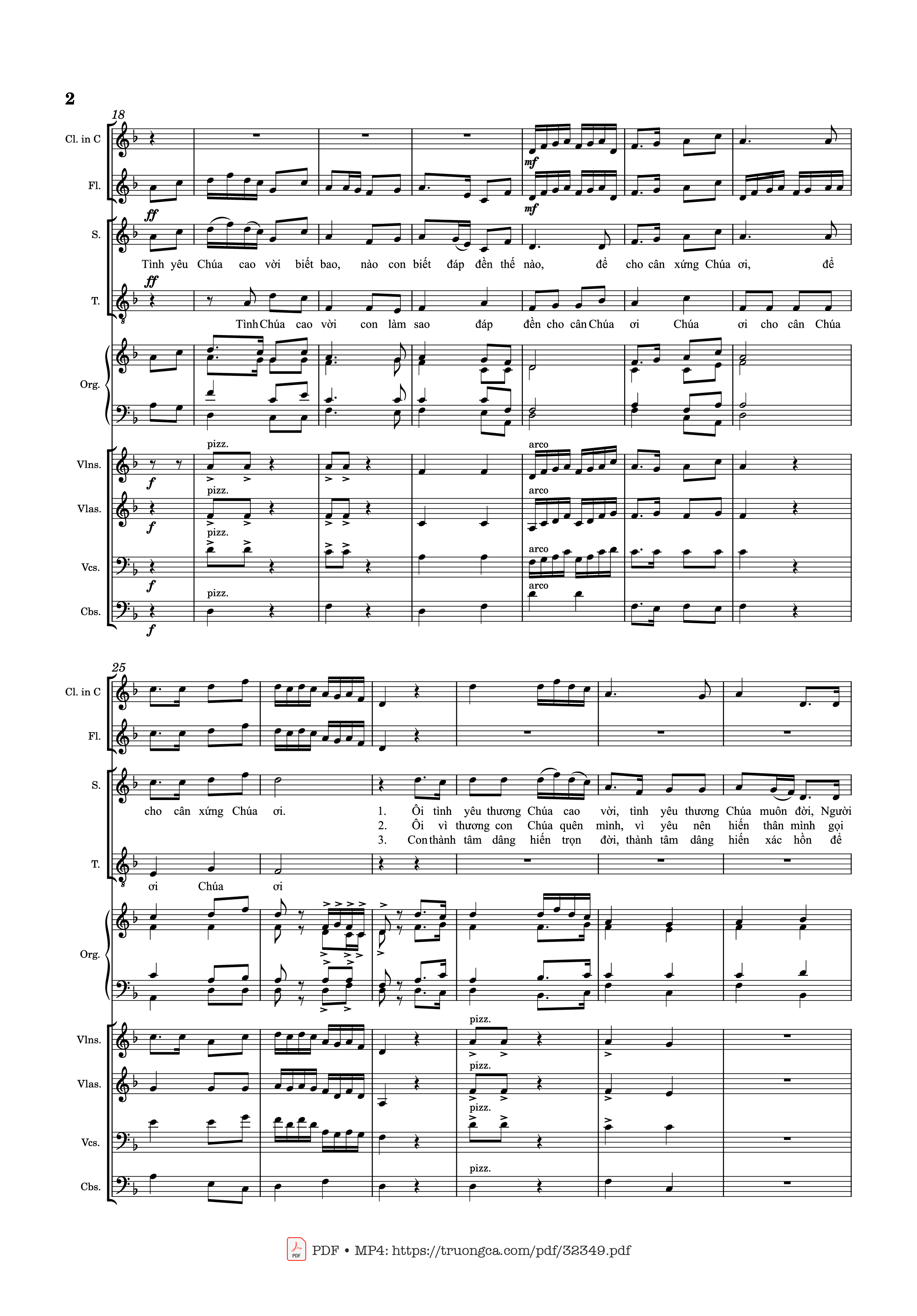 Page 2 of Sheet music PDF Tình Chúa Cao Vời (Hợp xướng Violin, Organ, Sáo) - Lm. Duy Thiên