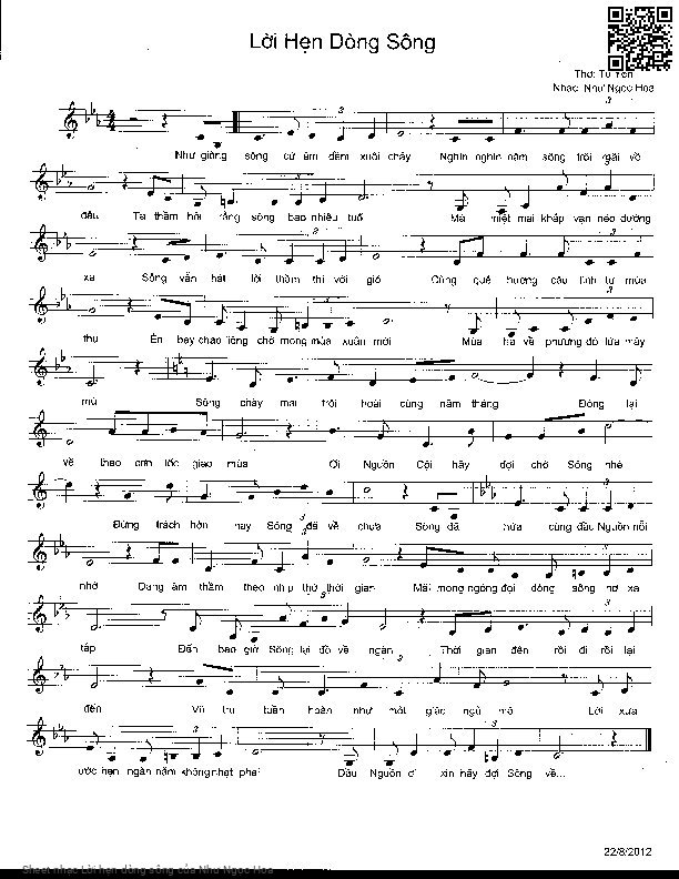 Sheet PDF of Lời hẹn dòng sông