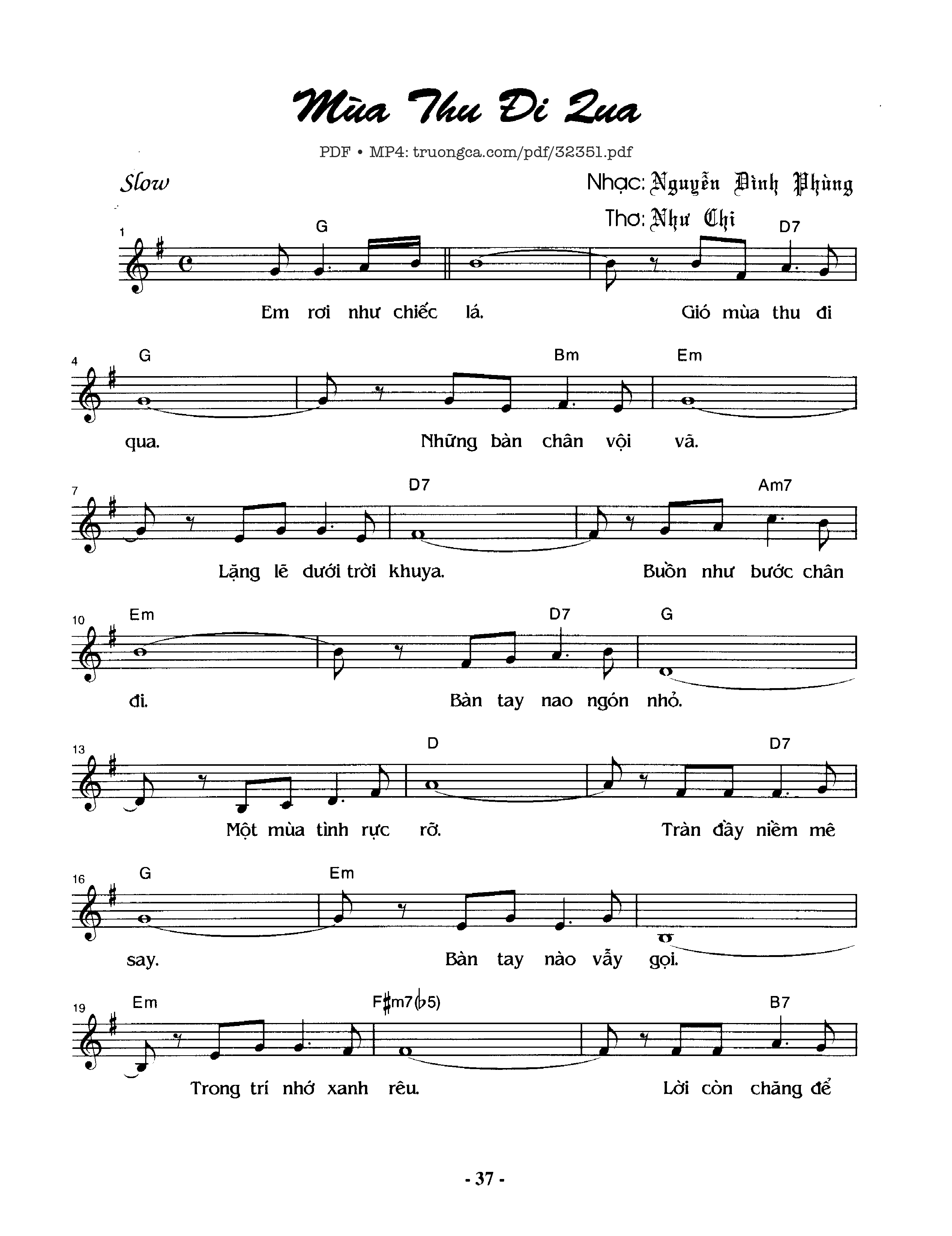 Mùa thu đi qua - Nguyễn Đình Phùng