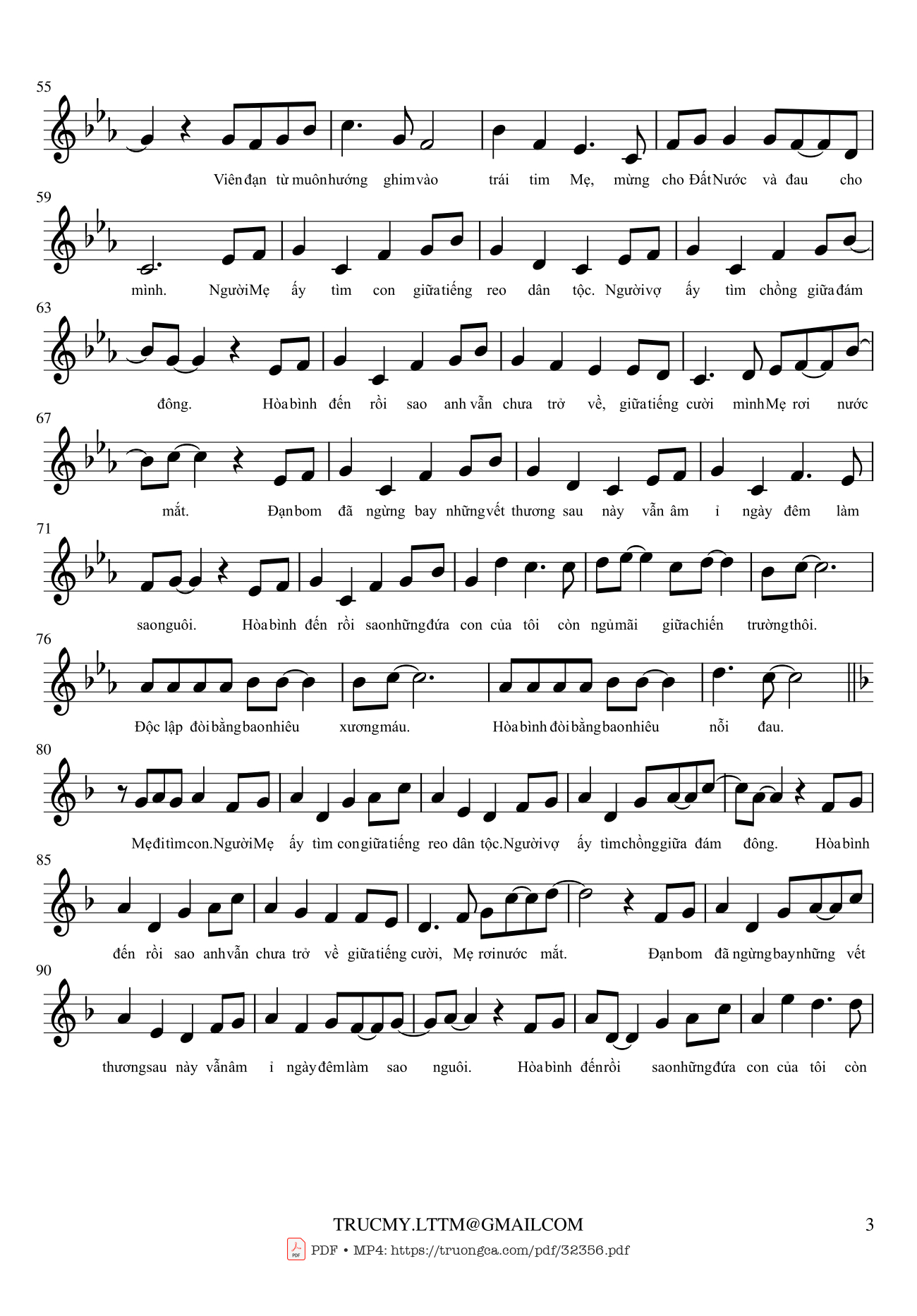 Page 3 of Sheet music PDF Nỗi Đau Giữa Hoà Bình - Nguyễn Văn Chung