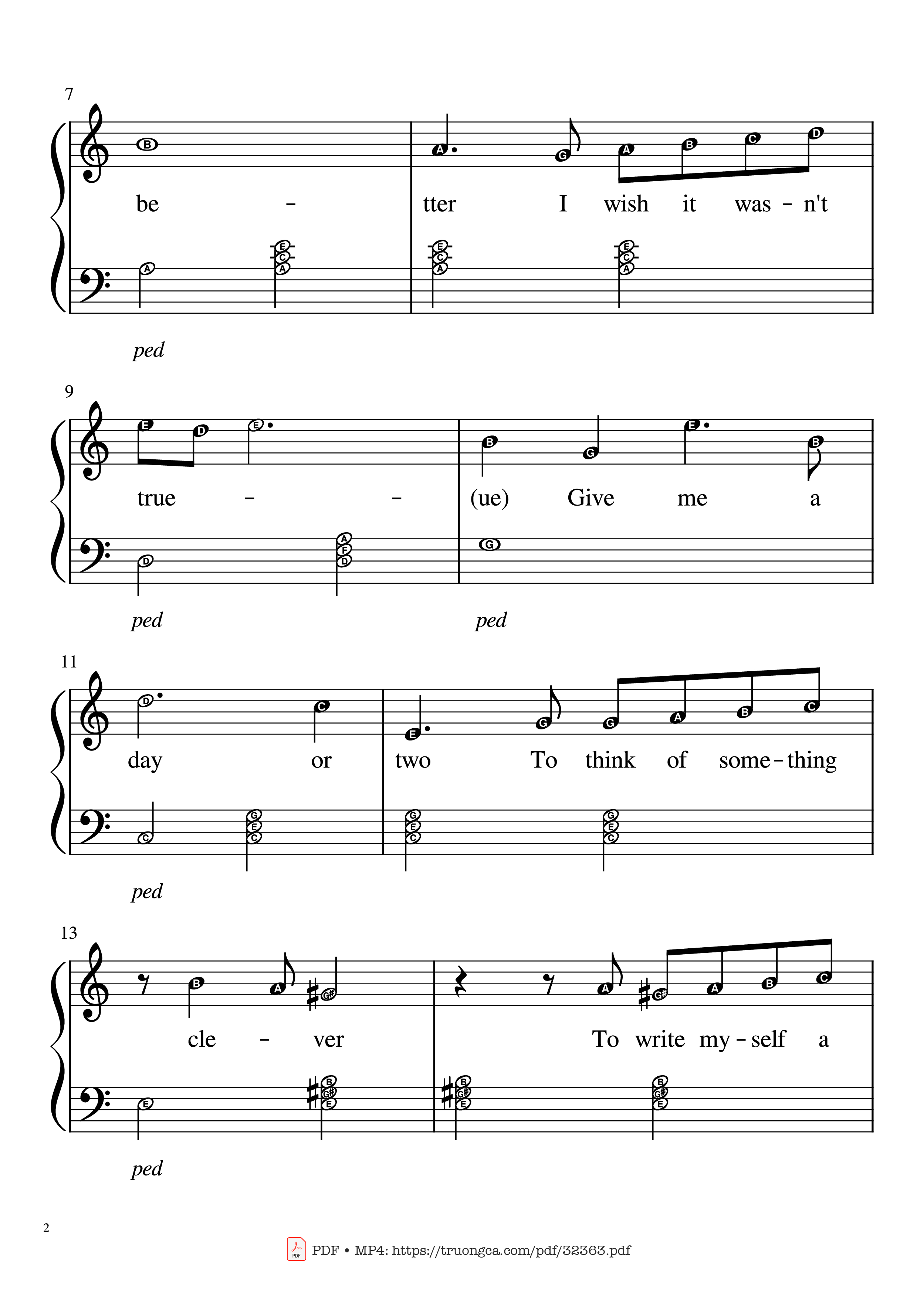 Page 2 of Sheet music PDF Piano Happier Than Ever Piano EASY - Billie Eilish