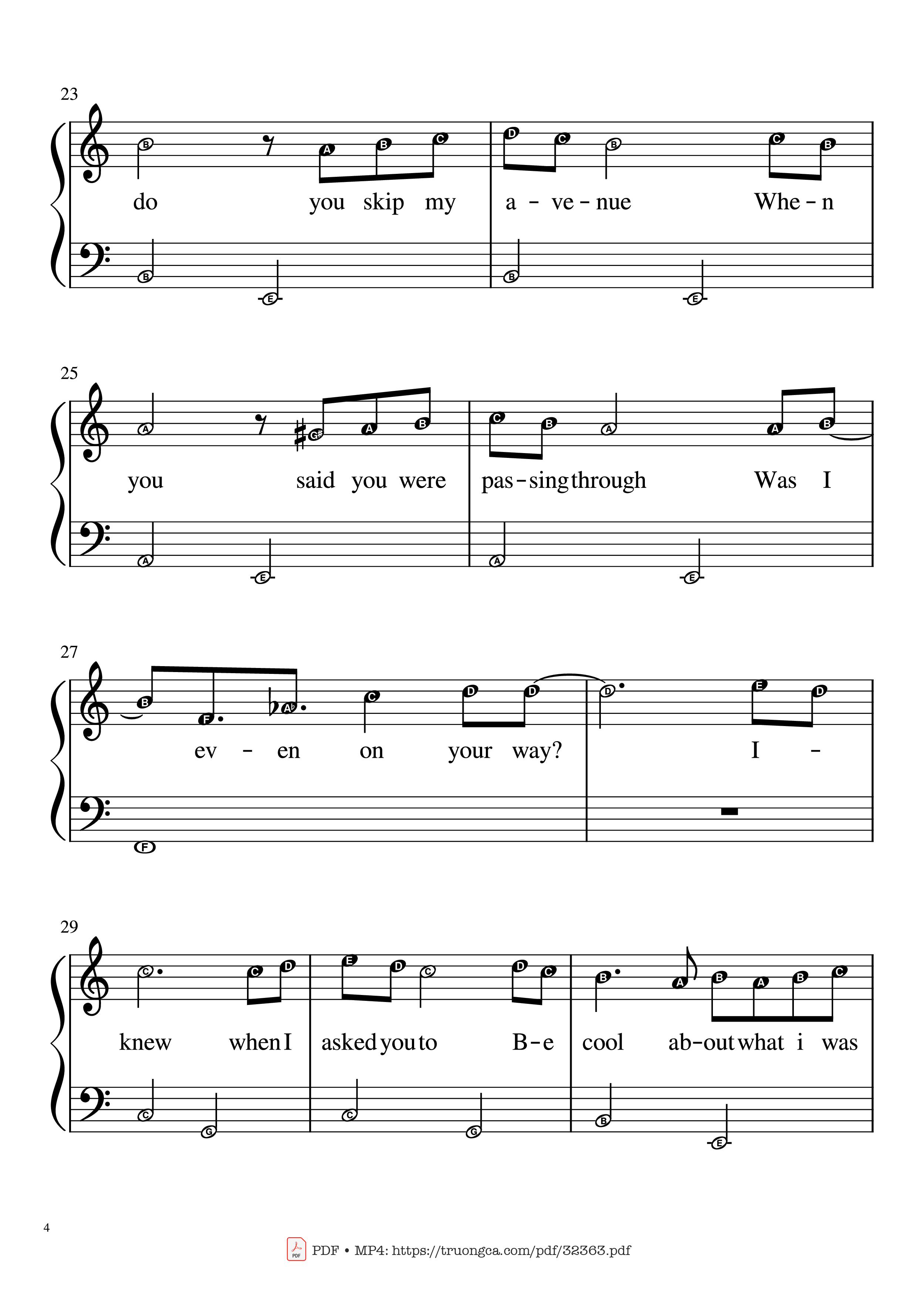 Page 4 of Sheet music PDF Piano Happier Than Ever Piano EASY - Billie Eilish