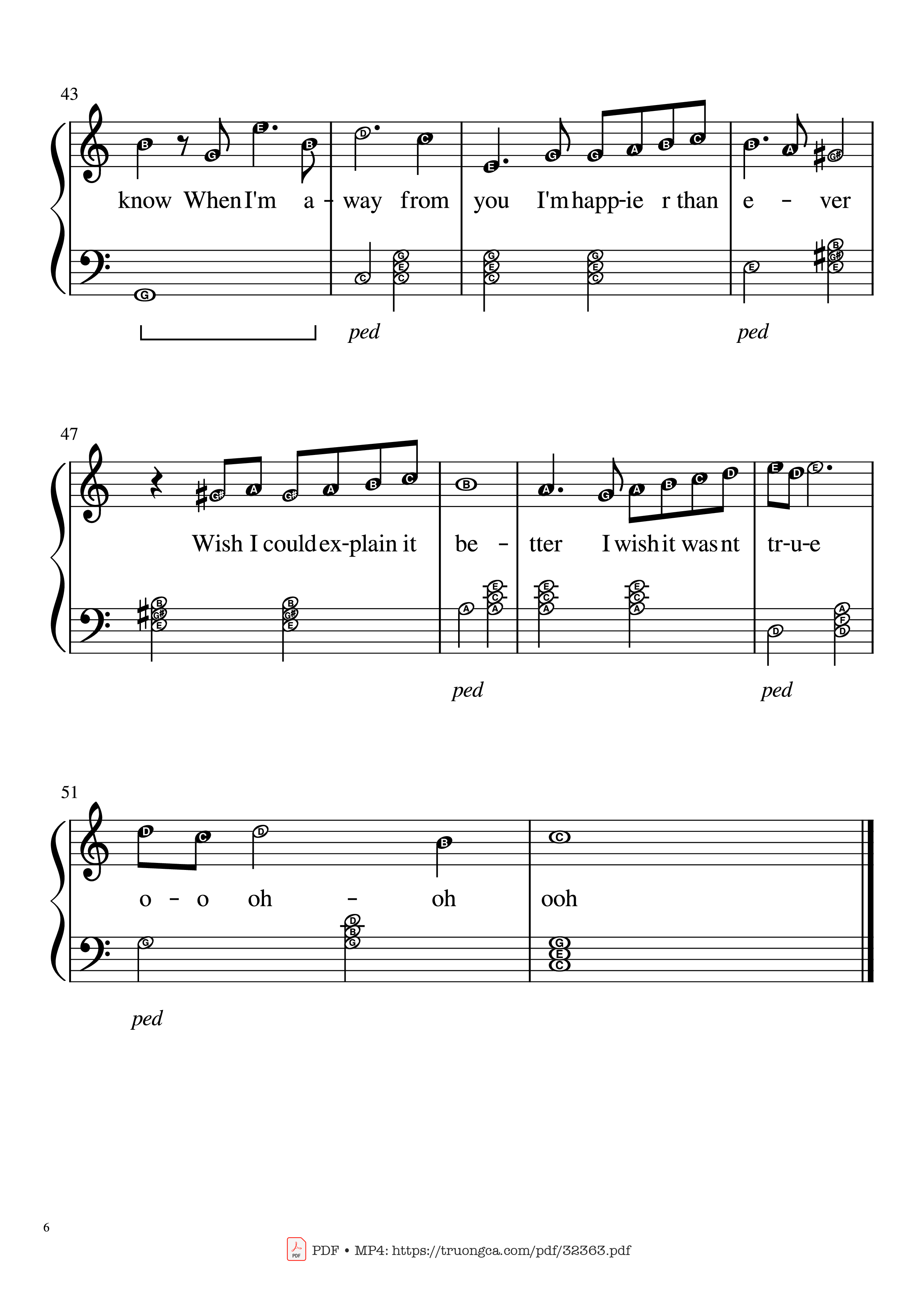 Page 6 of Sheet music PDF Piano Happier Than Ever Piano EASY - Billie Eilish