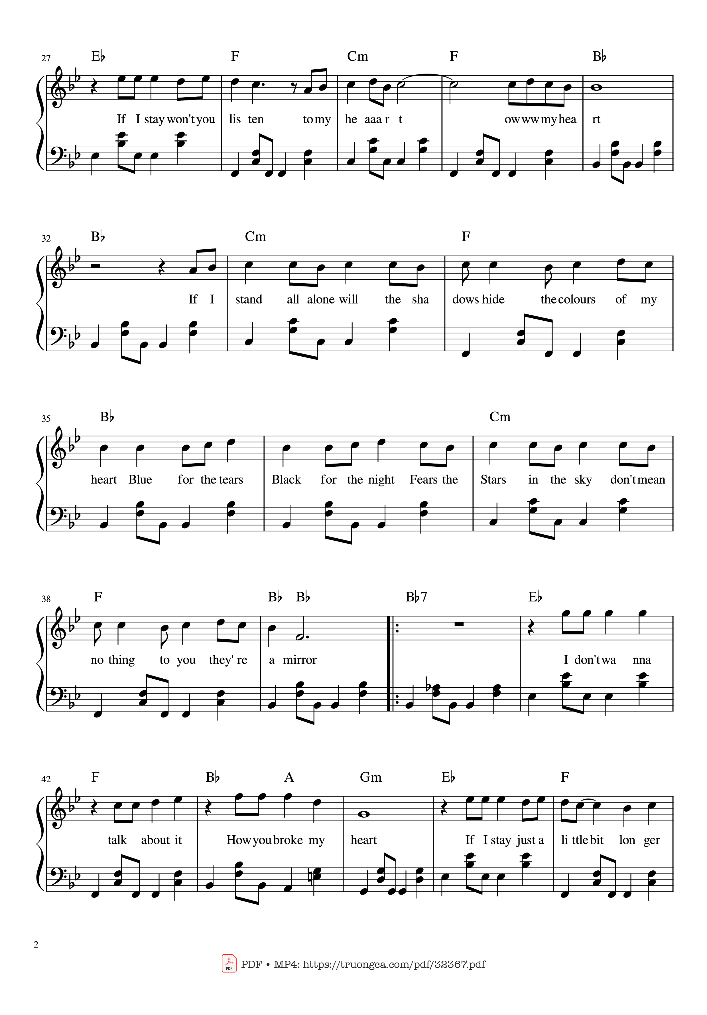 Page 2 of Sheet music PDF Piano I Don