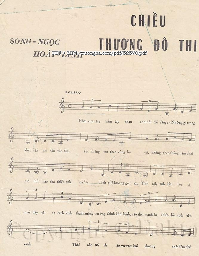 Page 1 of Sheet music PDF Chiều thương đô thị - Hoài Linh