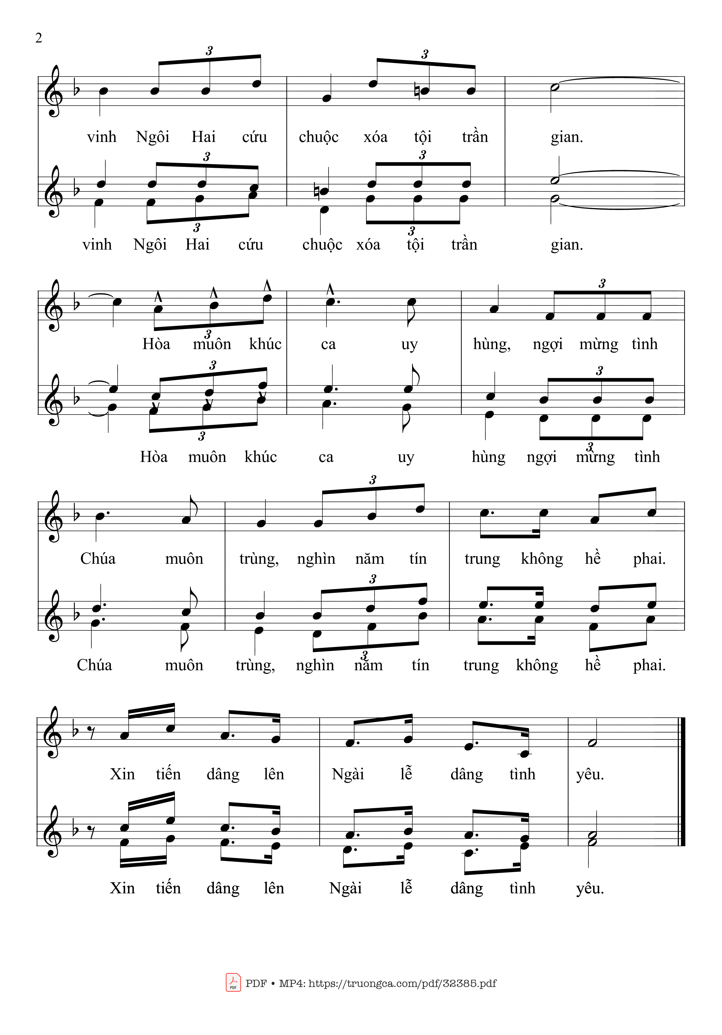 Page 2 of Sheet music PDF Đoàn Con Chân Thành - Mai Hoàng Công
