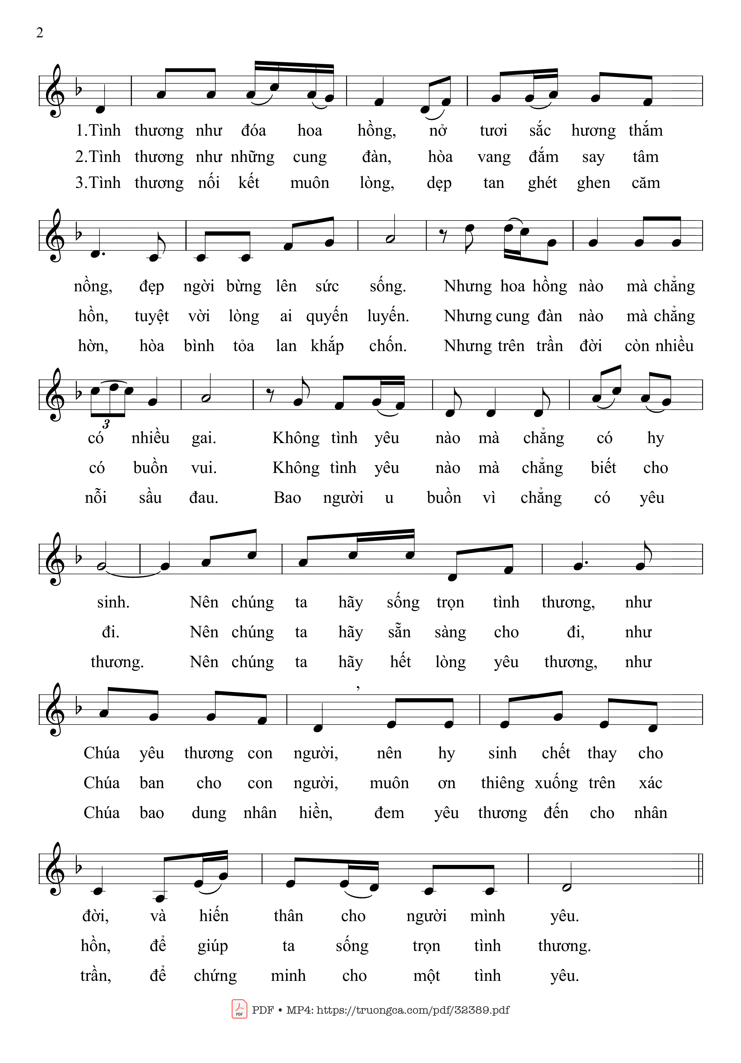 Page 2 of Sheet music PDF Ai Sống Trọn Tình Thương (Rm. 13) - Mai Hoàng Công