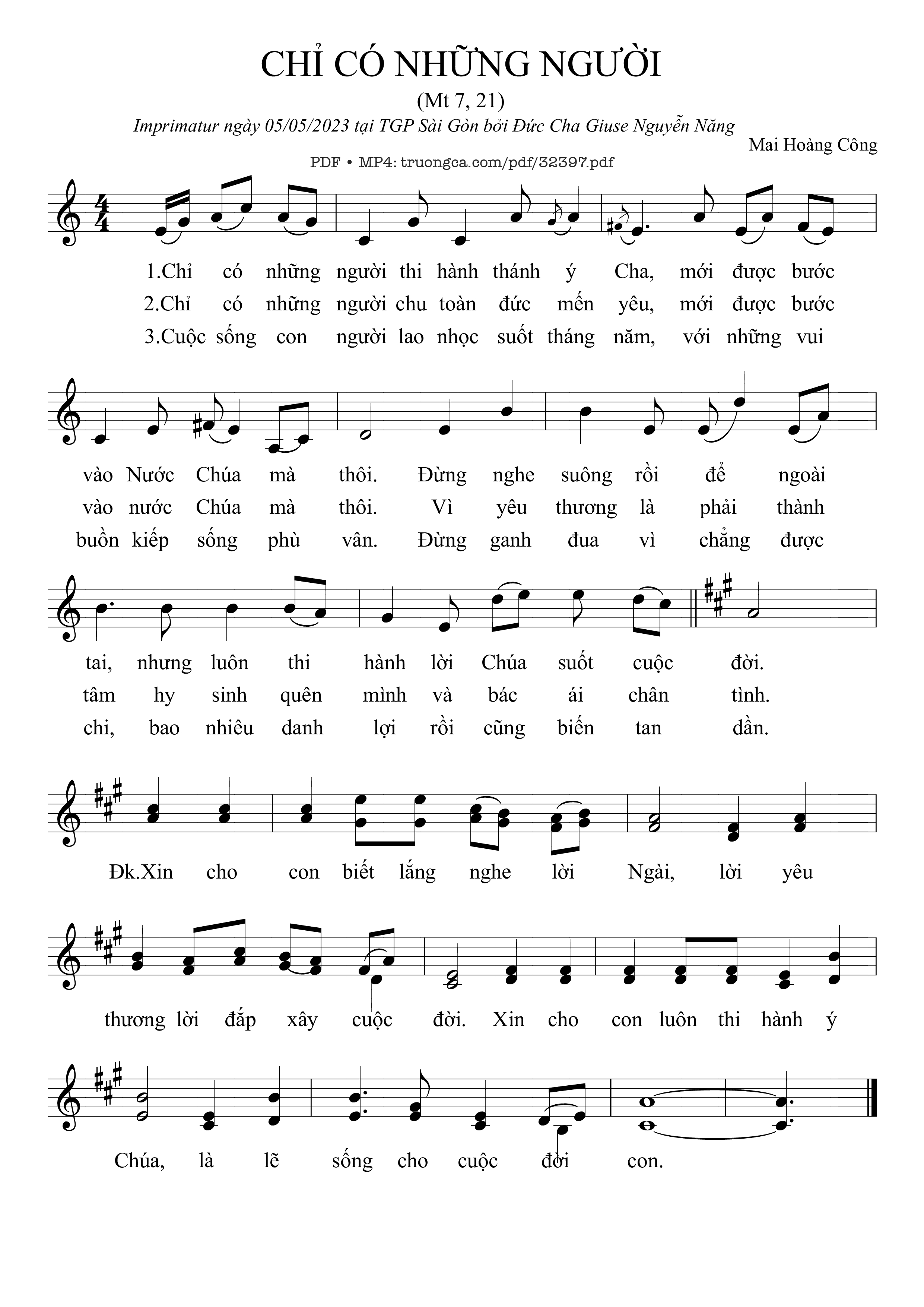 Page 1 of Sheet music PDF Chỉ Có Những Người - Mai Hoàng Công
