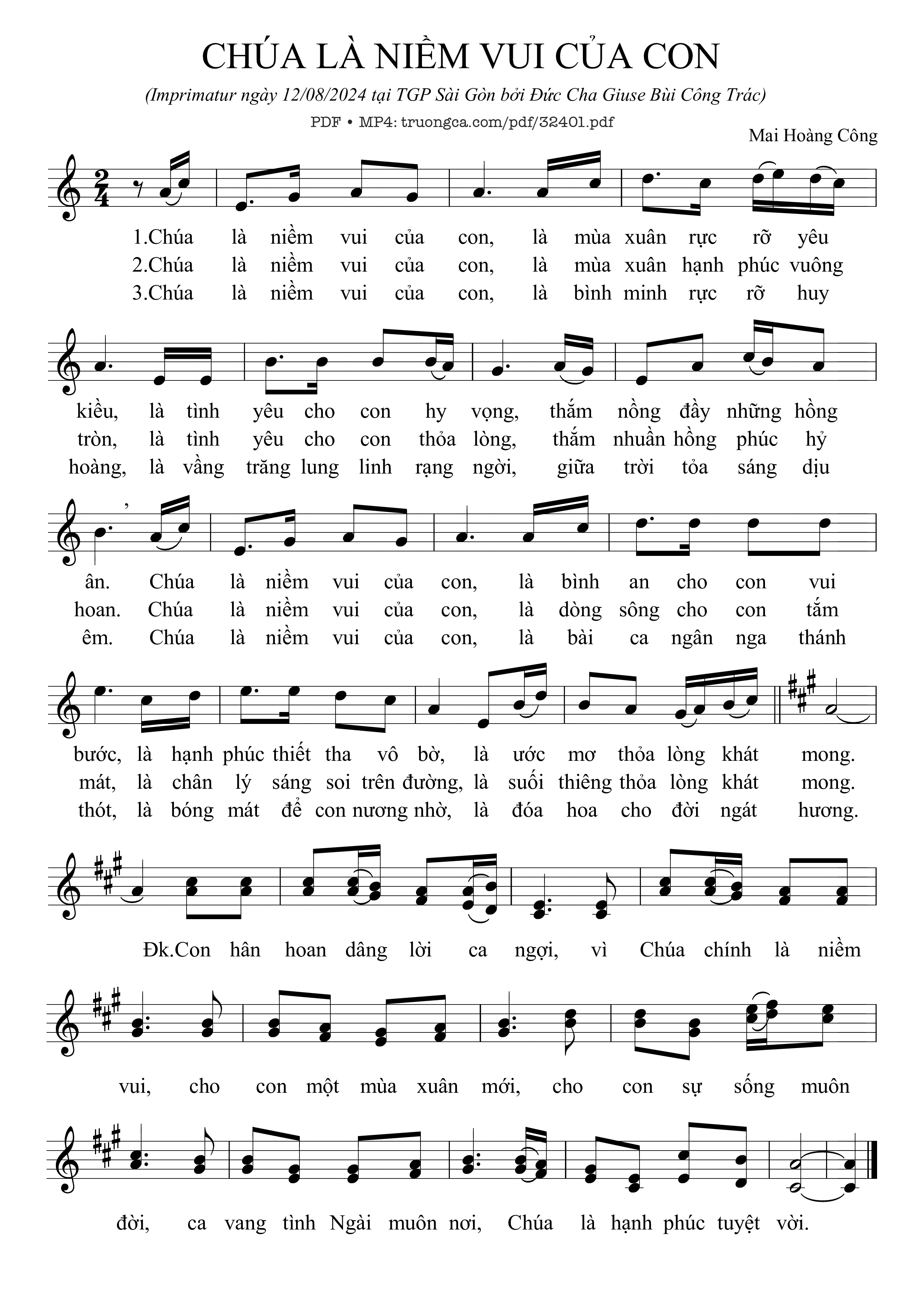 Sheet PDF of Chúa Là Niềm Vui Của Con