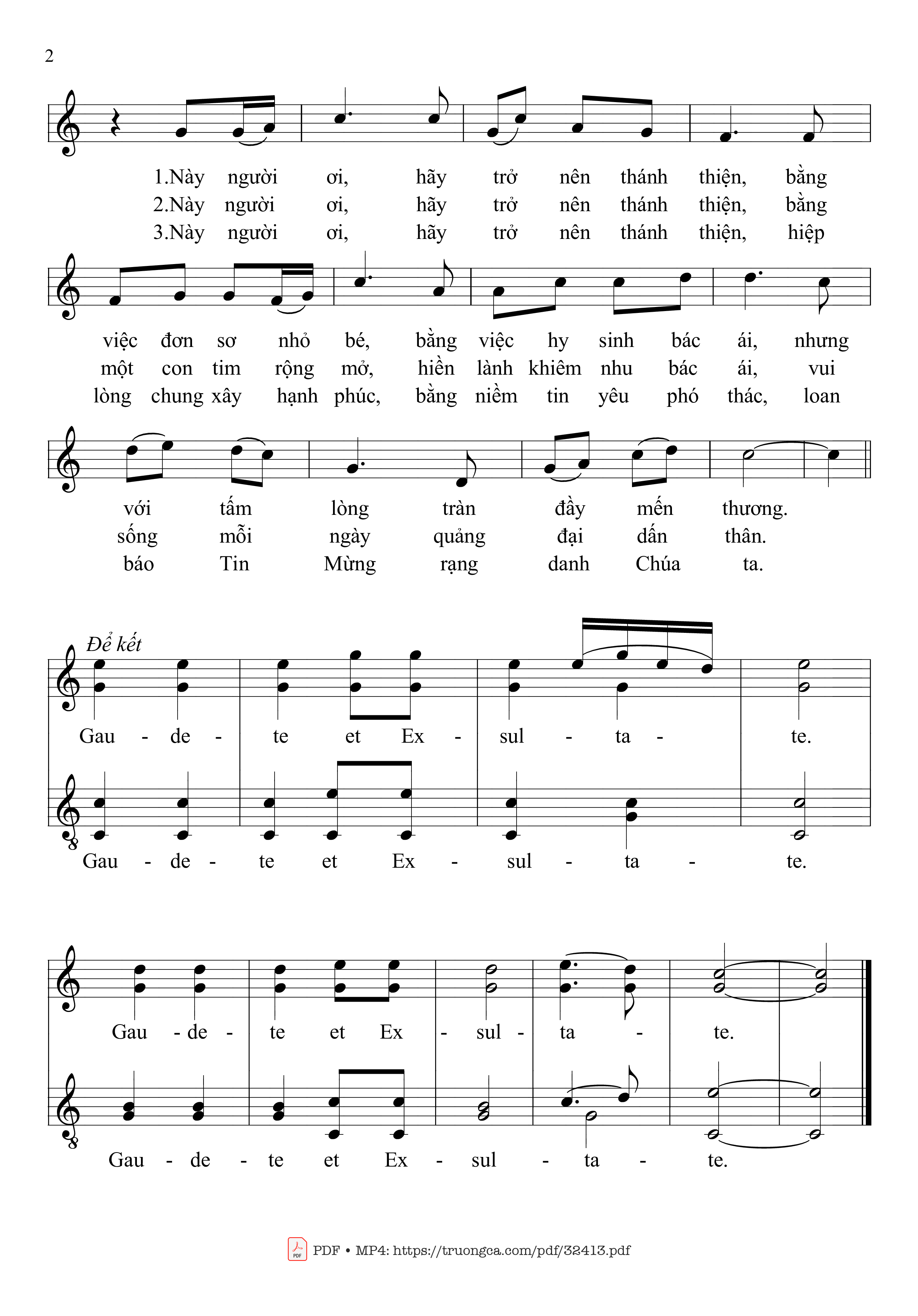 Page 2 of Sheet music PDF Hãy Vui Mừng Và Hoan Hỉ - Mai Hoàng Công