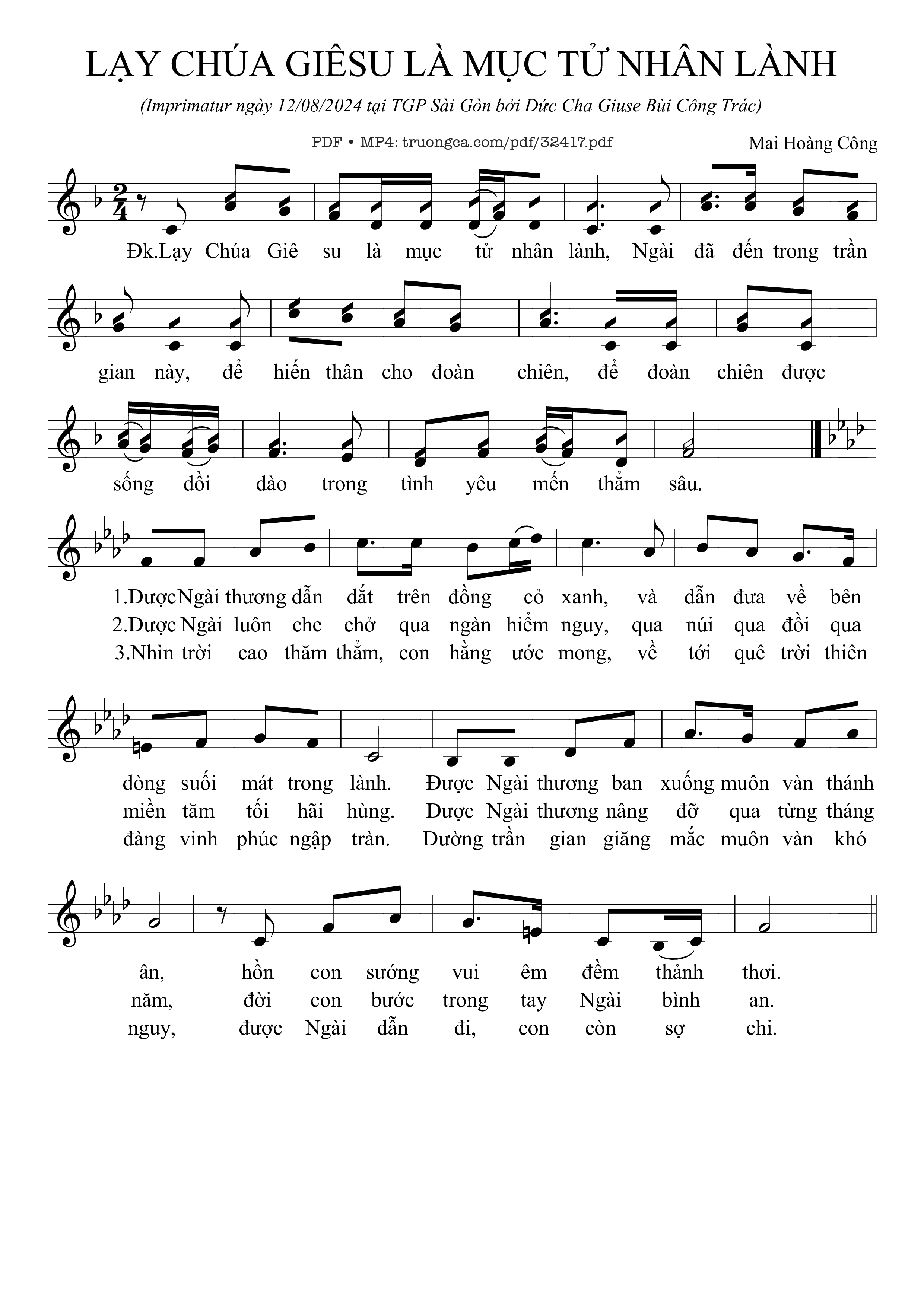 Sheet PDF of Lạy Chúa Giêsu Mục Tử Nhân Lành