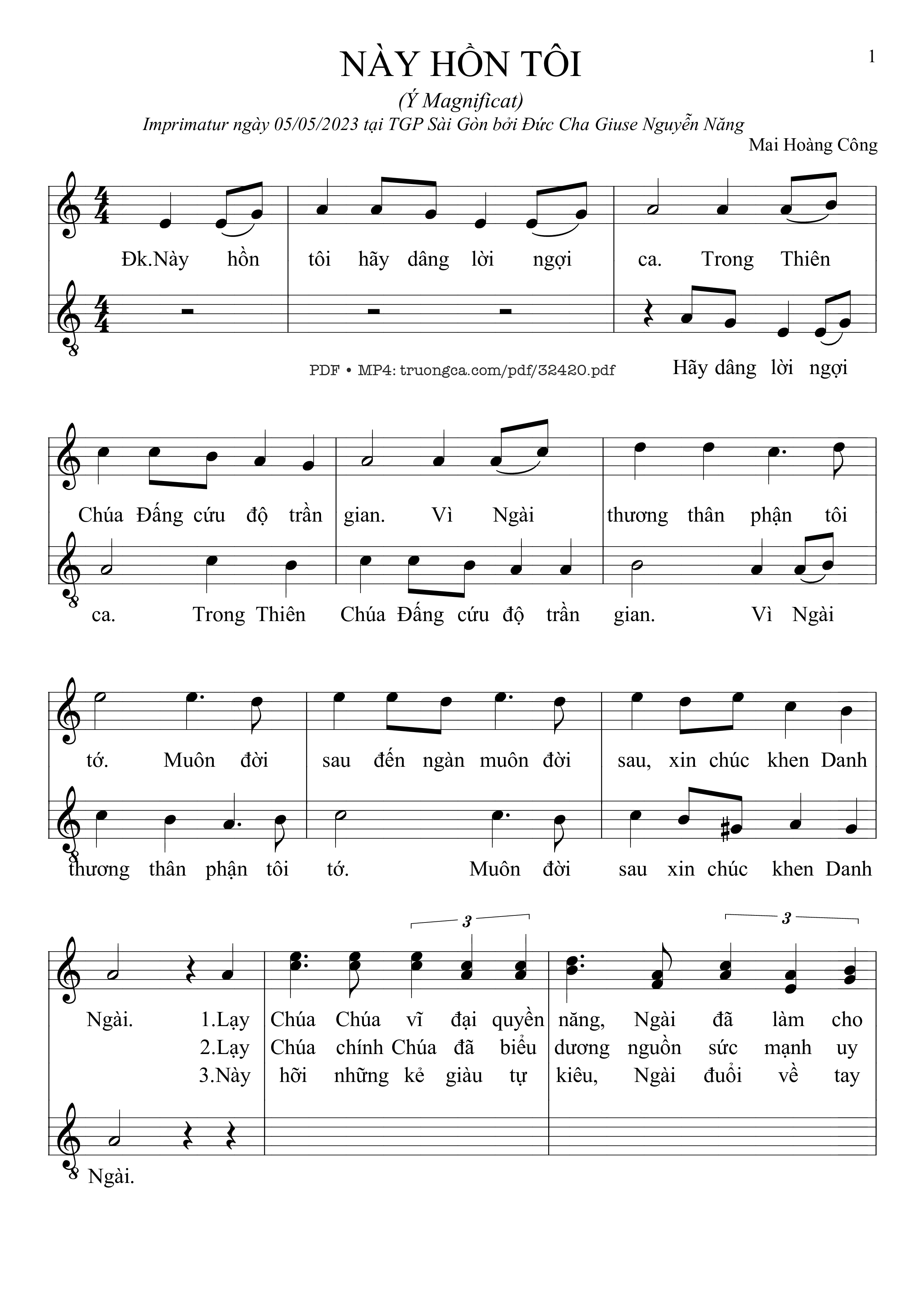Page 1 of Sheet music PDF Này Hồn Tôi - Mai Hoàng Công