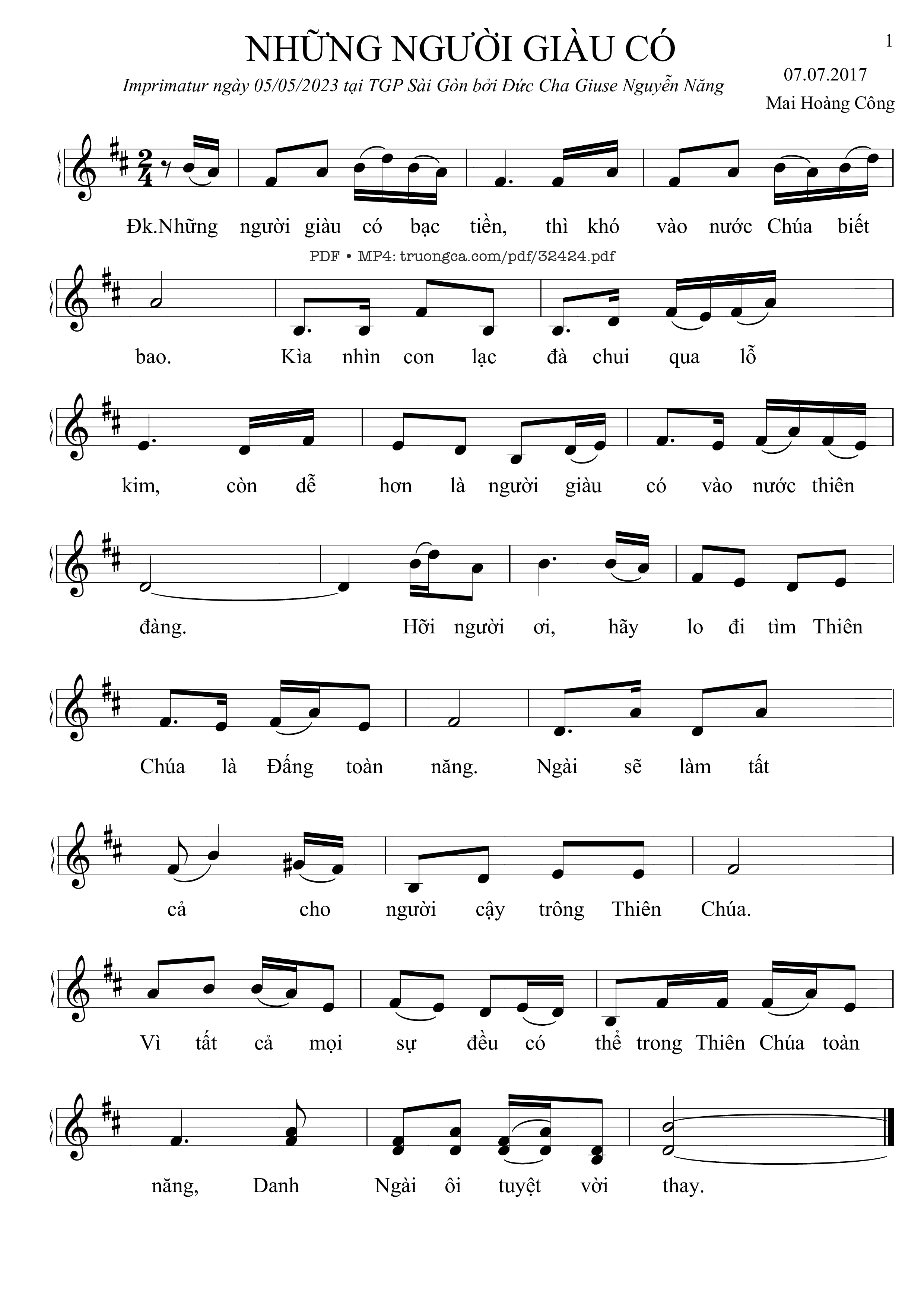 Sheet PDF of Những Người Giàu Có