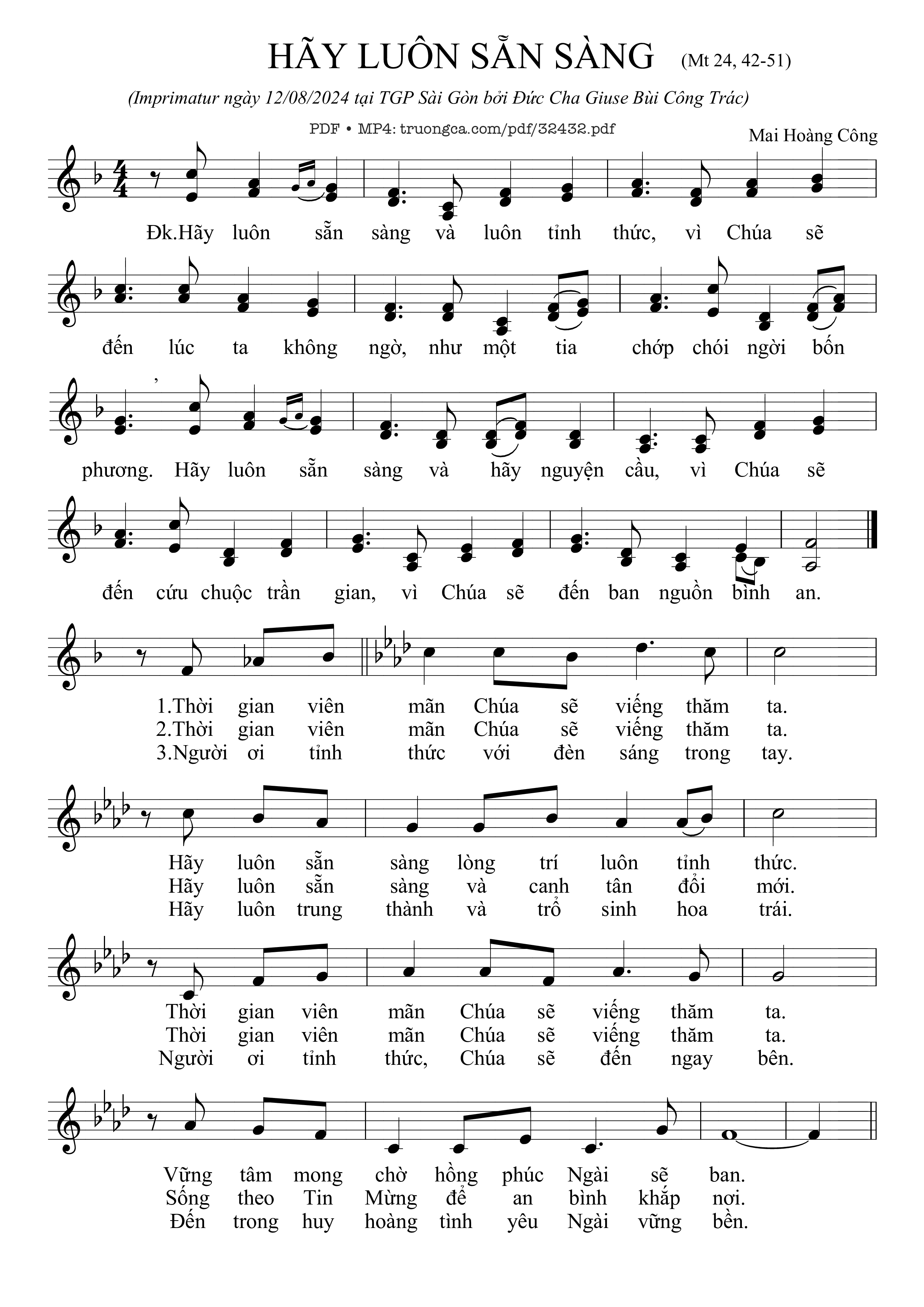 Sheet PDF of Hãy Luôn Sẵn Sàng