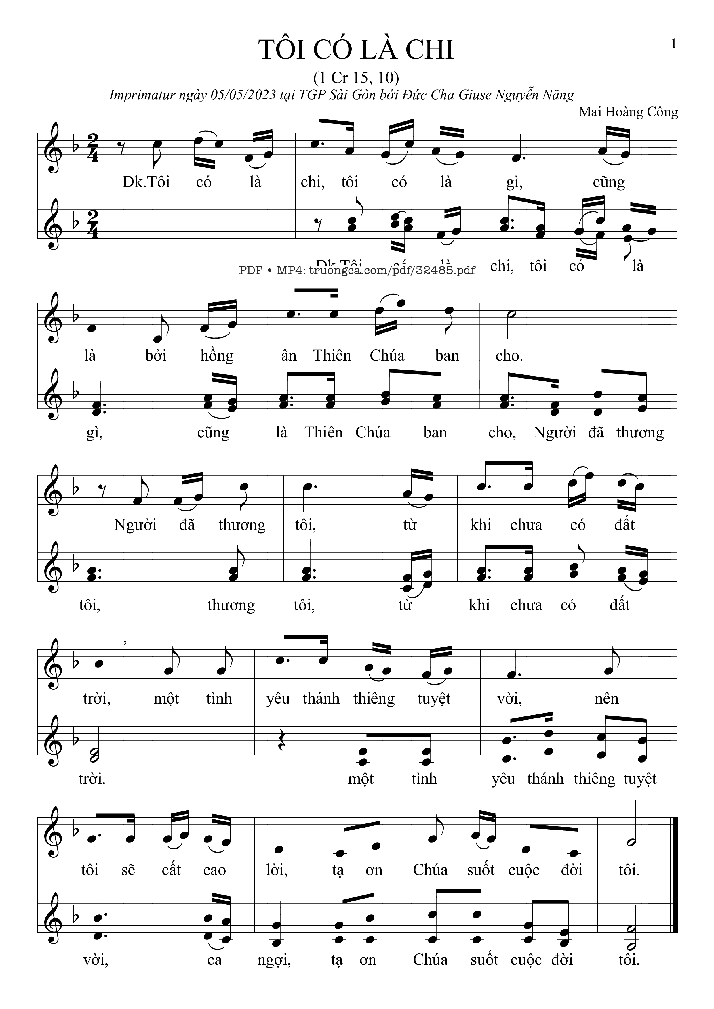 Page 1 of Sheet music PDF Tôi Có Là Chi (I Cr. 15) - Mai Hoàng Công