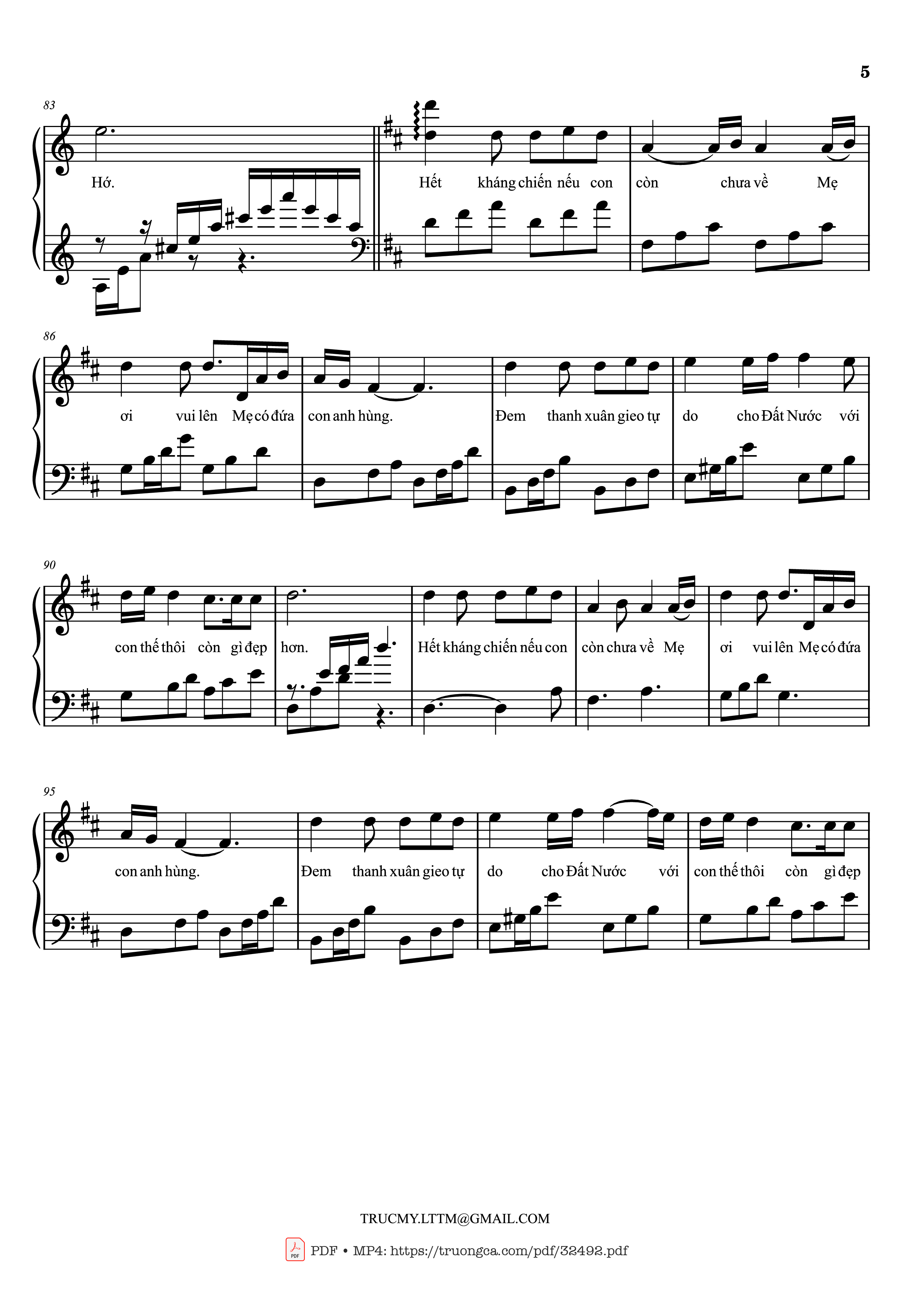 Page 5 of Sheet music PDF Còn gì đẹp hơn Piano - Mưa đỏ OST