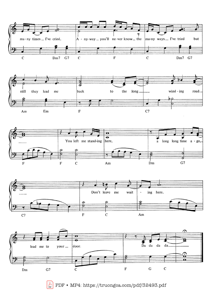 Page 2 of Sheet music PDF Piano The Long And Winding Road (Easy Piano) - The Beatles