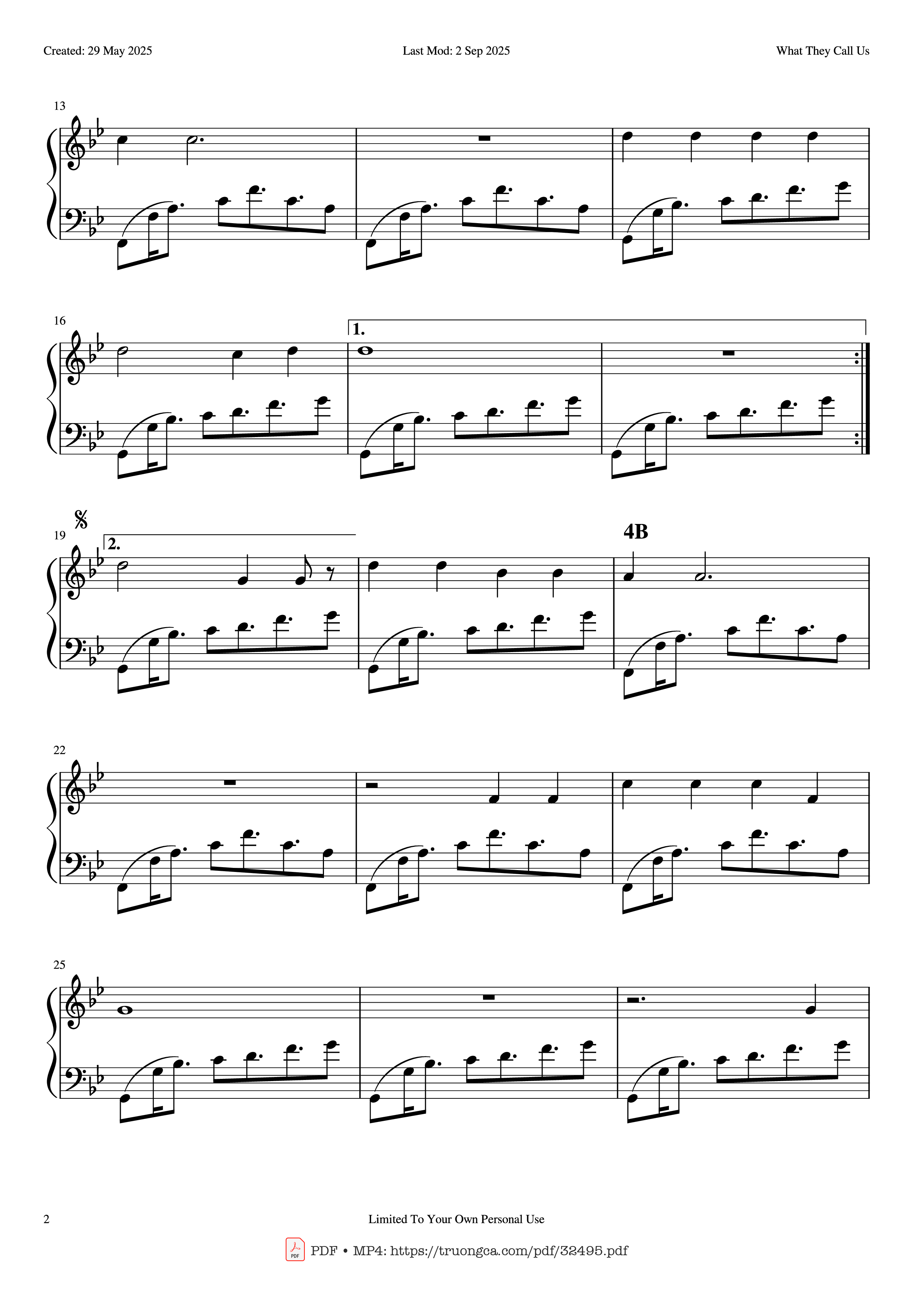 Page 2 of Sheet music PDF Piano What They Call Us Piano - Fever Ray