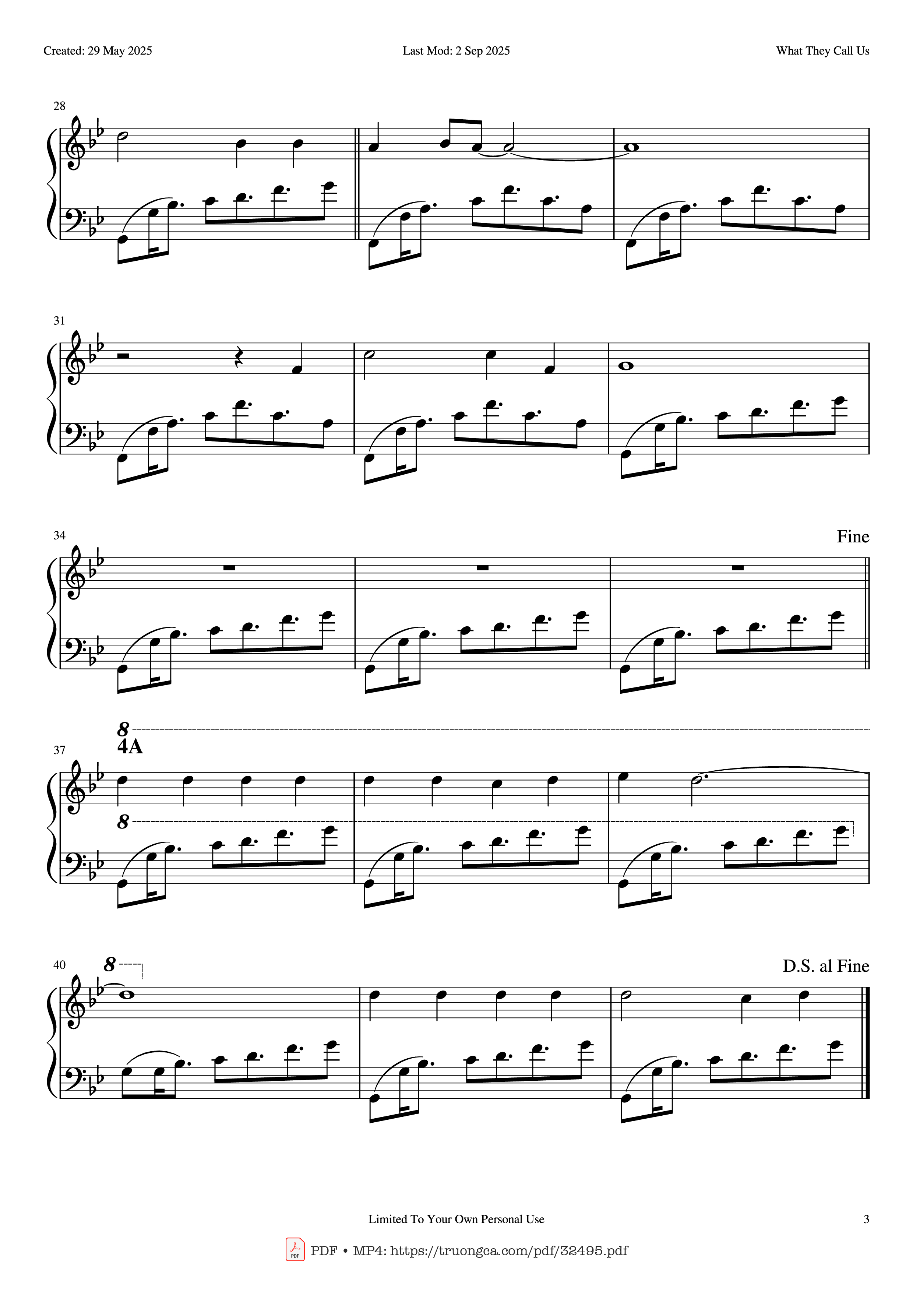 Page 3 of Sheet music PDF Piano What They Call Us Piano - Fever Ray