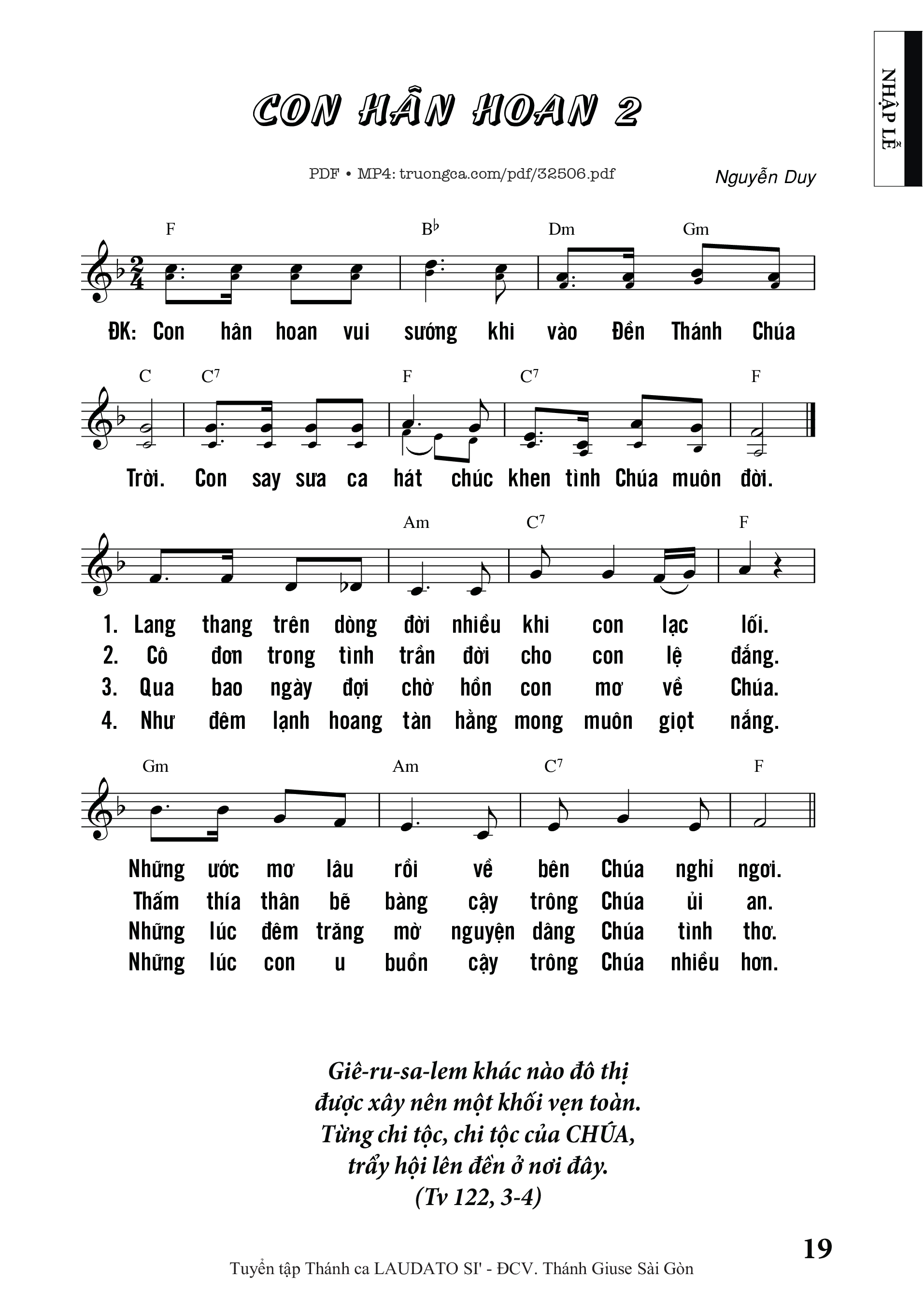 Sheet PDF of Con Hân Hoan 2