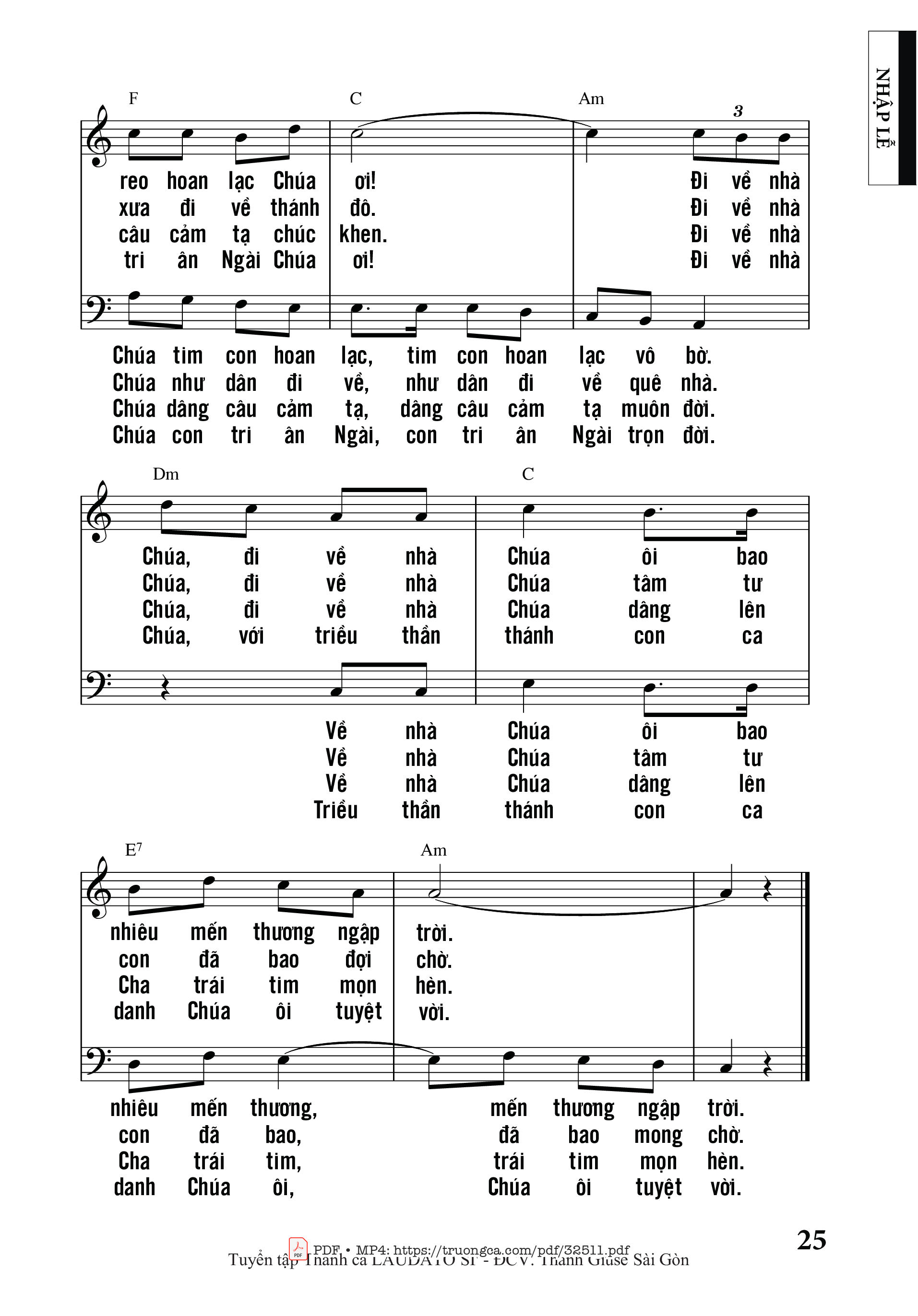 Page 2 of Sheet music PDF Đi Về Nhà Chúa 1 - Trầm Hương