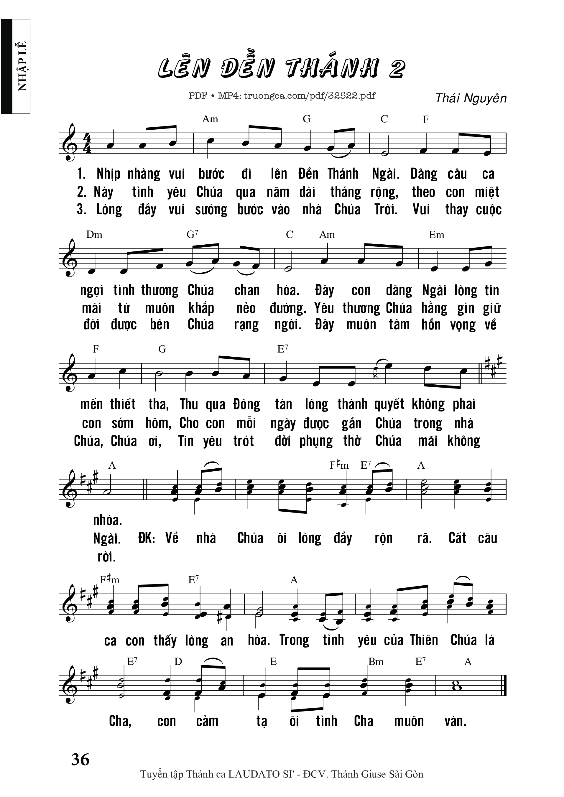 Sheet PDF of Lên Đền Thánh 2