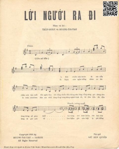 Page 2 of Sheet music PDF Lời người ra đi - Trần Hoàn