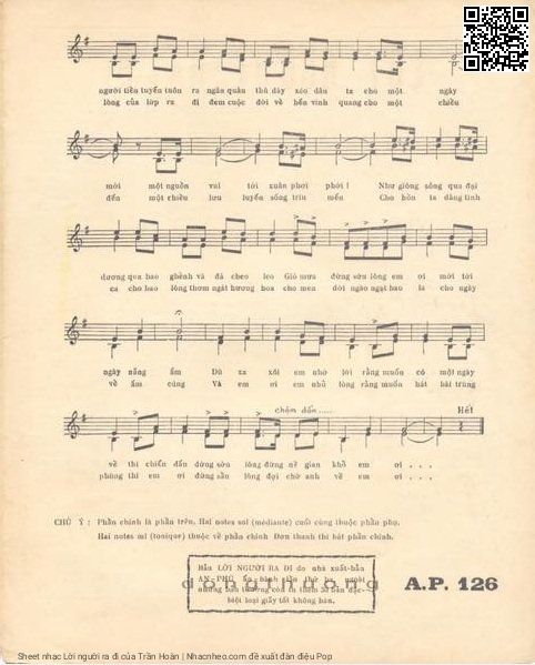 Page 3 of Sheet music PDF Lời người ra đi - Trần Hoàn