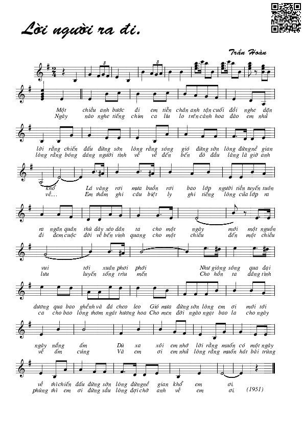 Page 5 of Sheet music PDF Lời người ra đi - Trần Hoàn