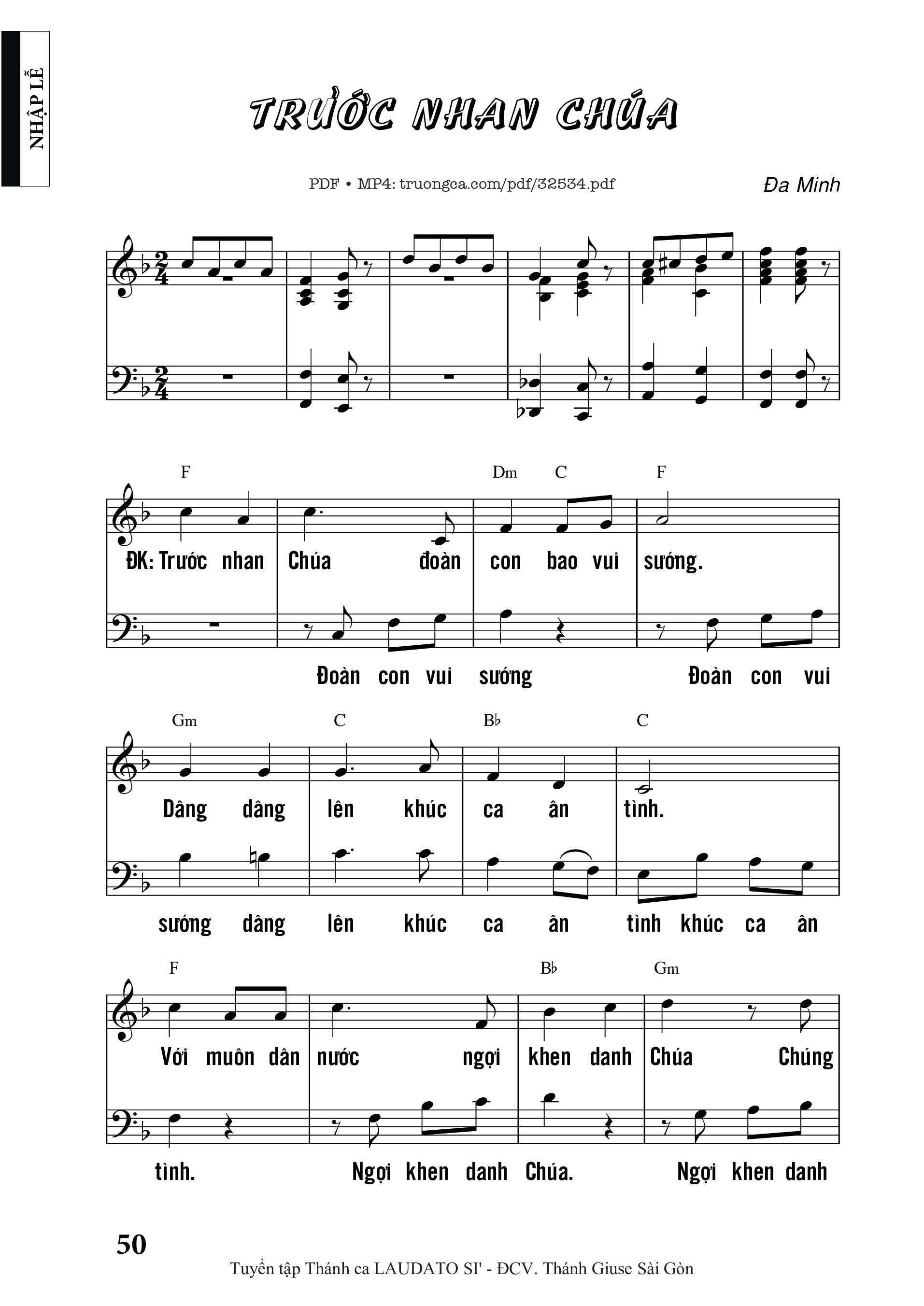 Sheet PDF of Trước Nhan Chúa