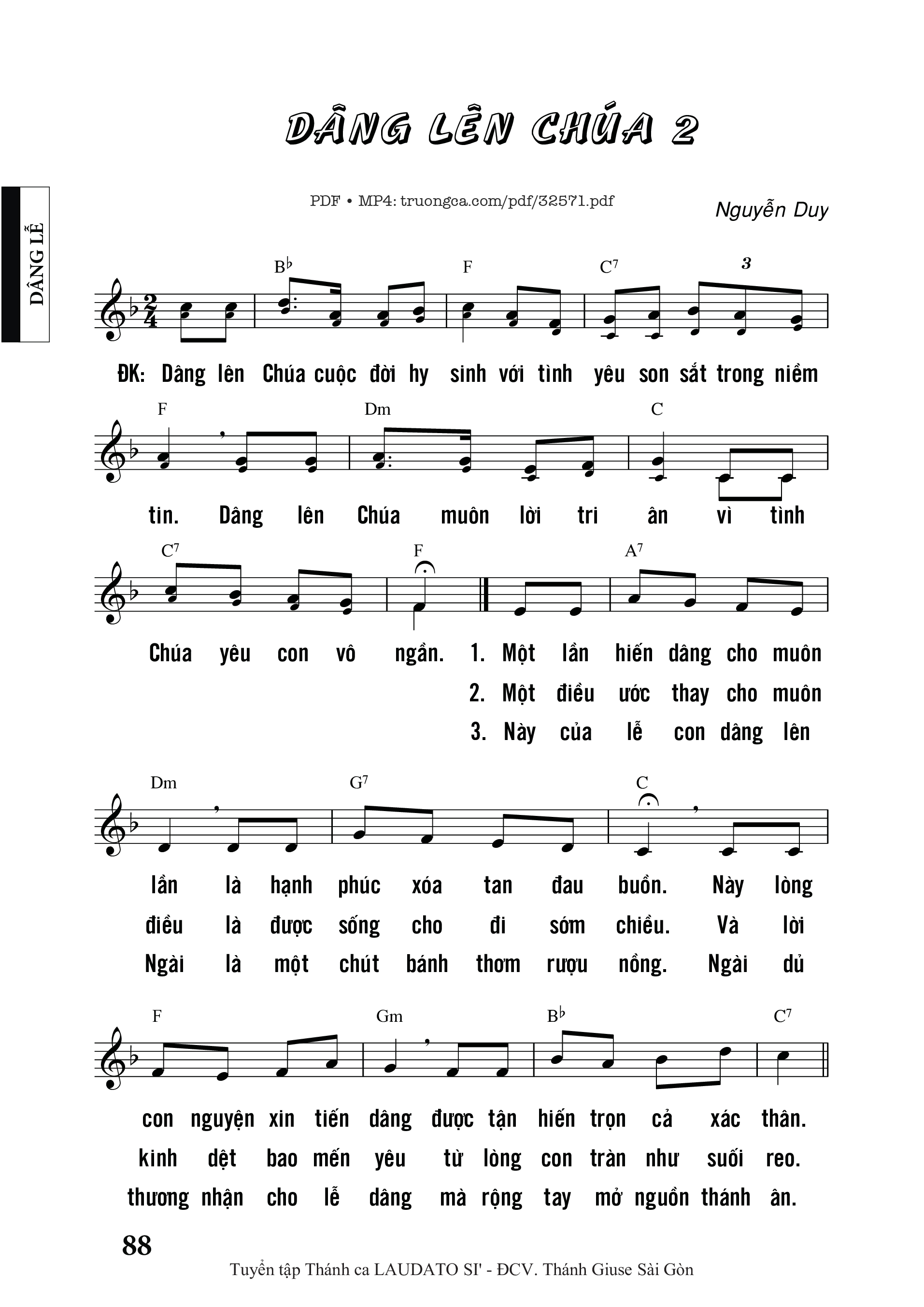 Sheet PDF of Dâng Lên Chúa 2