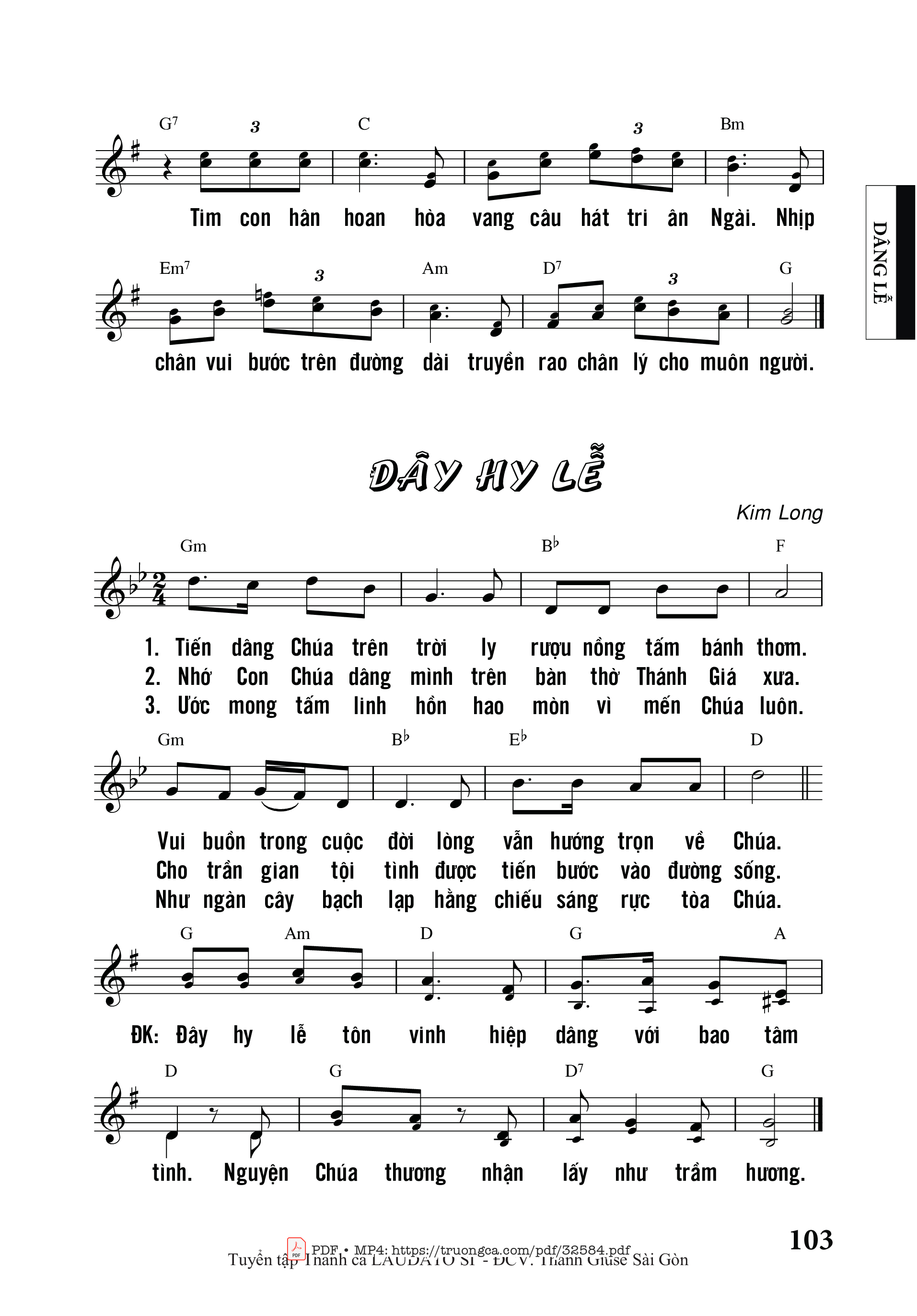 Page 2 of Sheet music PDF Khúc Tri Ân - Thanh Lâm