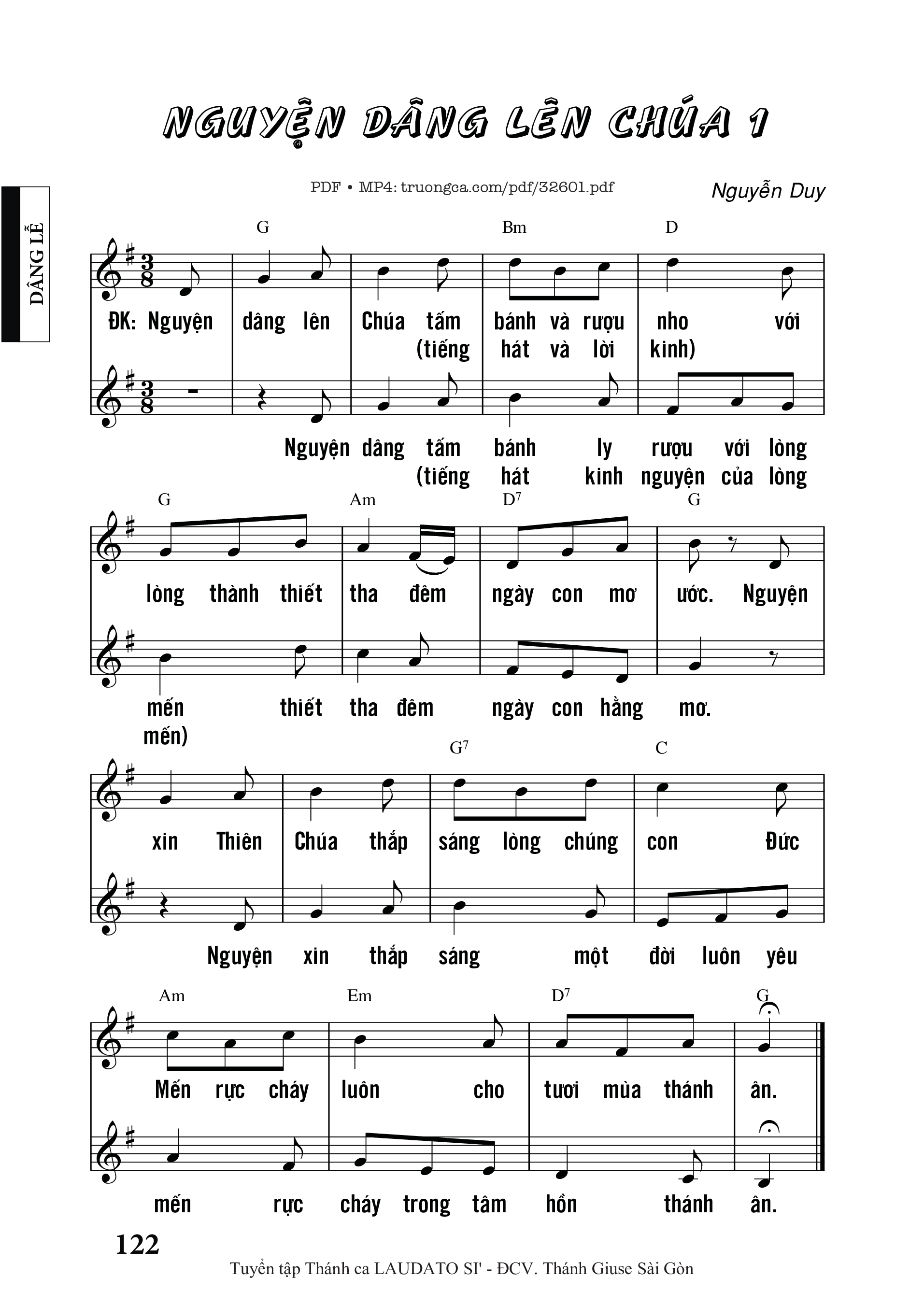 Sheet PDF of Nguyện Dâng Lên Chúa 1